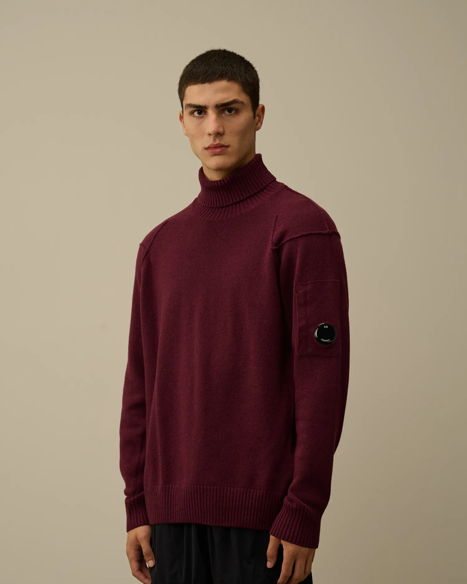 C.P. Company Maglieria>Lambswool GRS Turtleneck Knit Potent Purple