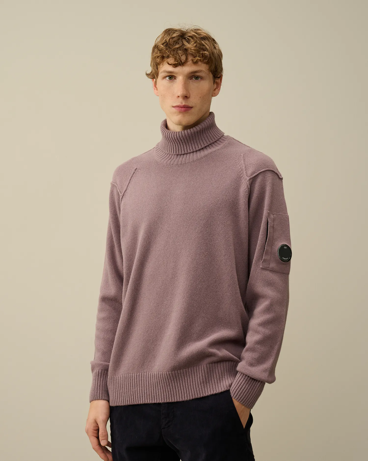 C.P. Company Maglieria>Lambswool GRS Turtleneck Knit Purple Dove