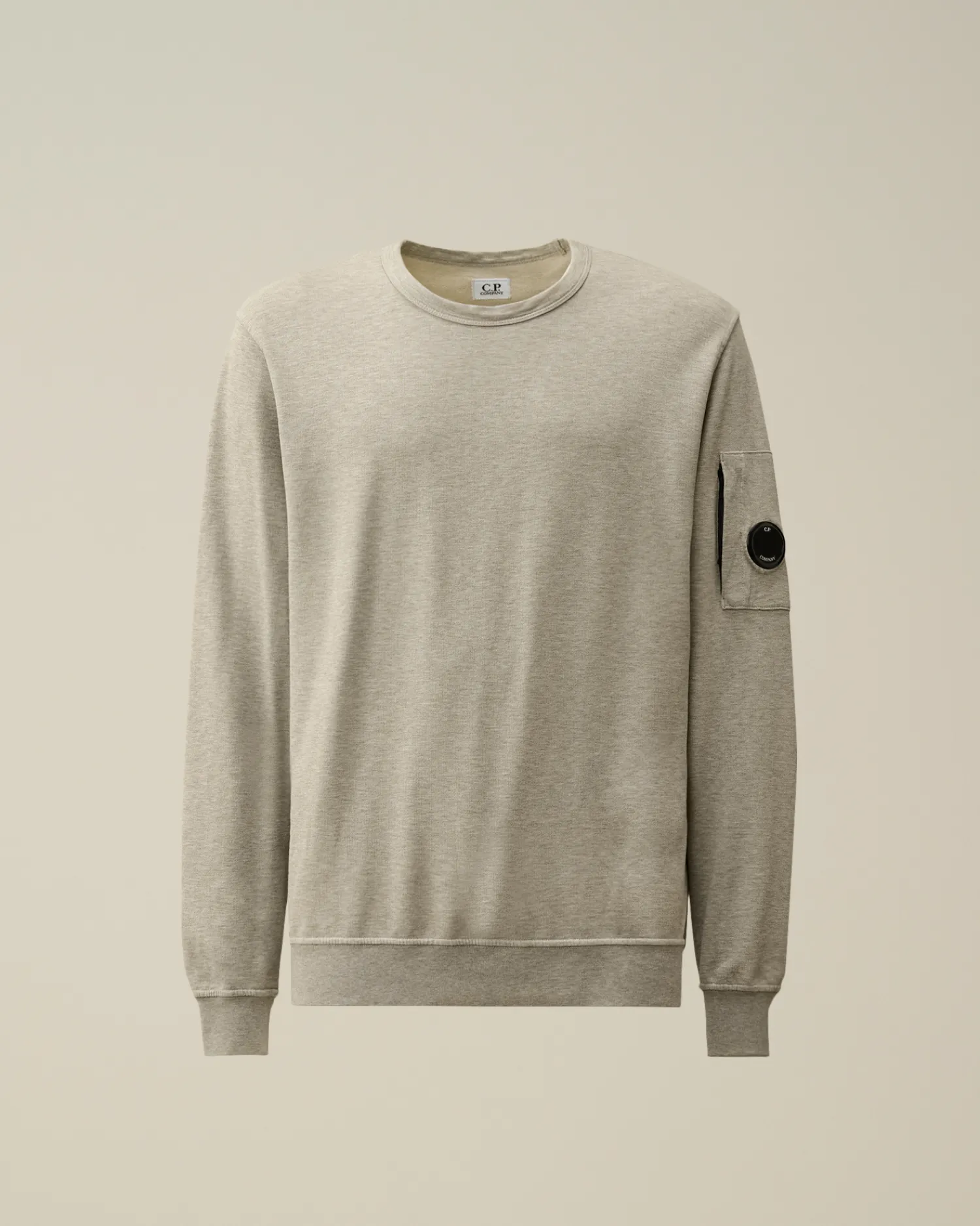 C.P. Company Felpe>Light Fleece Crew Neck Sweatshirt Greystone Melange