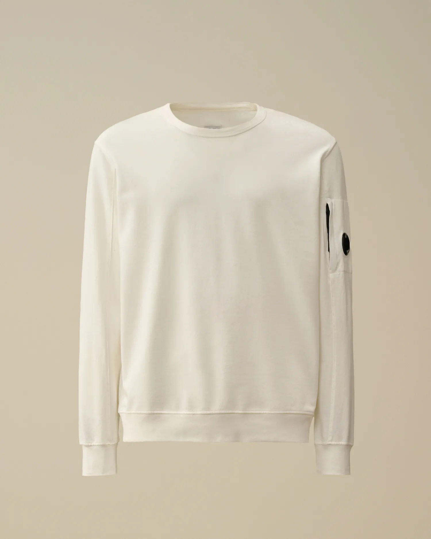 C.P. Company Felpe>Light Fleece Crew Neck Sweatshirt Gauze White