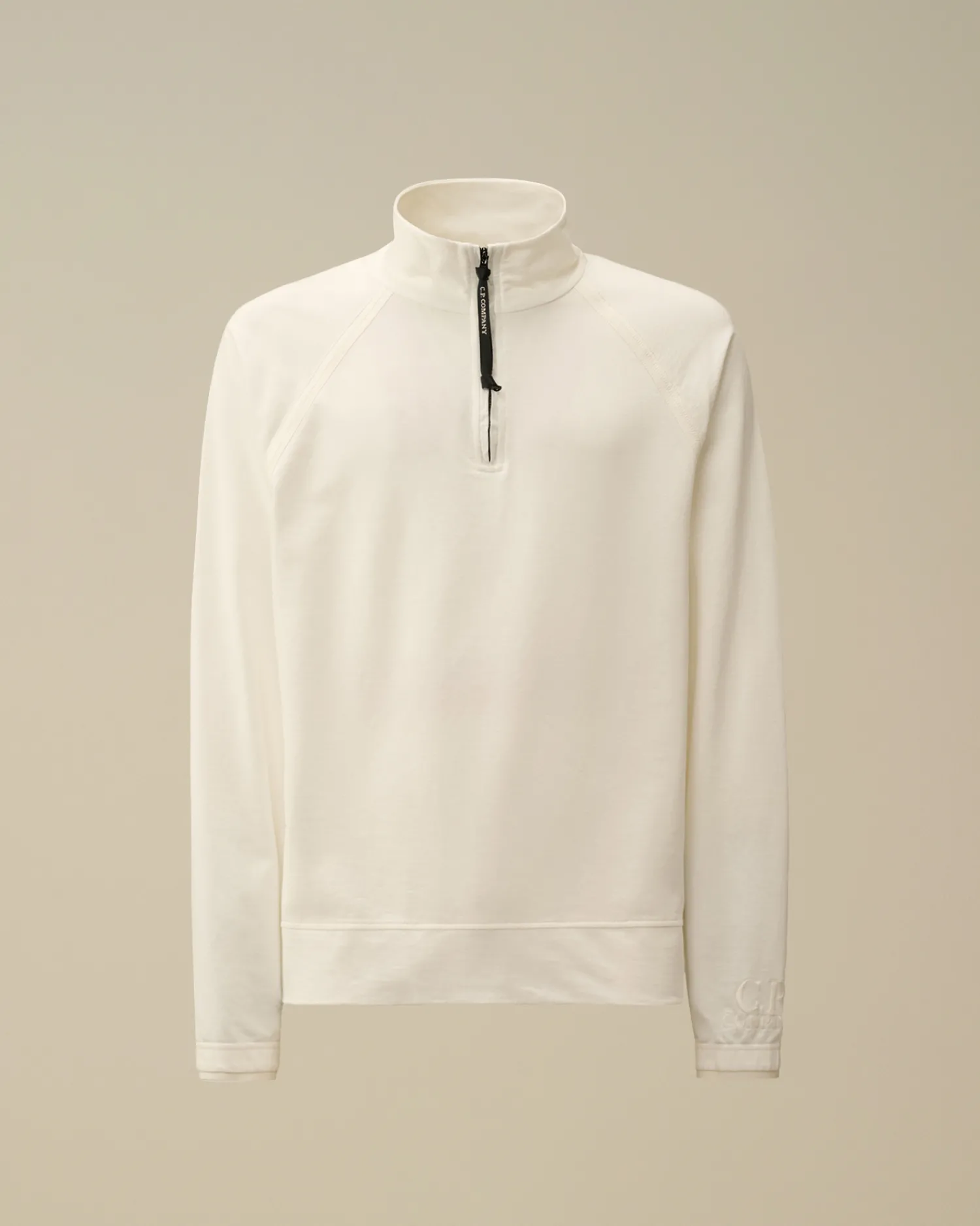 C.P. Company Felpe>Light Fleece Half Zipped Sweatshirt Gauze White