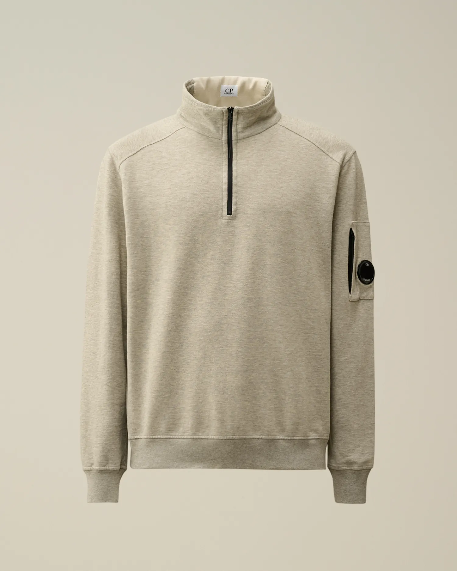 C.P. Company Felpe>Light Fleece Half Zipped Sweatshirt Greystone Melange