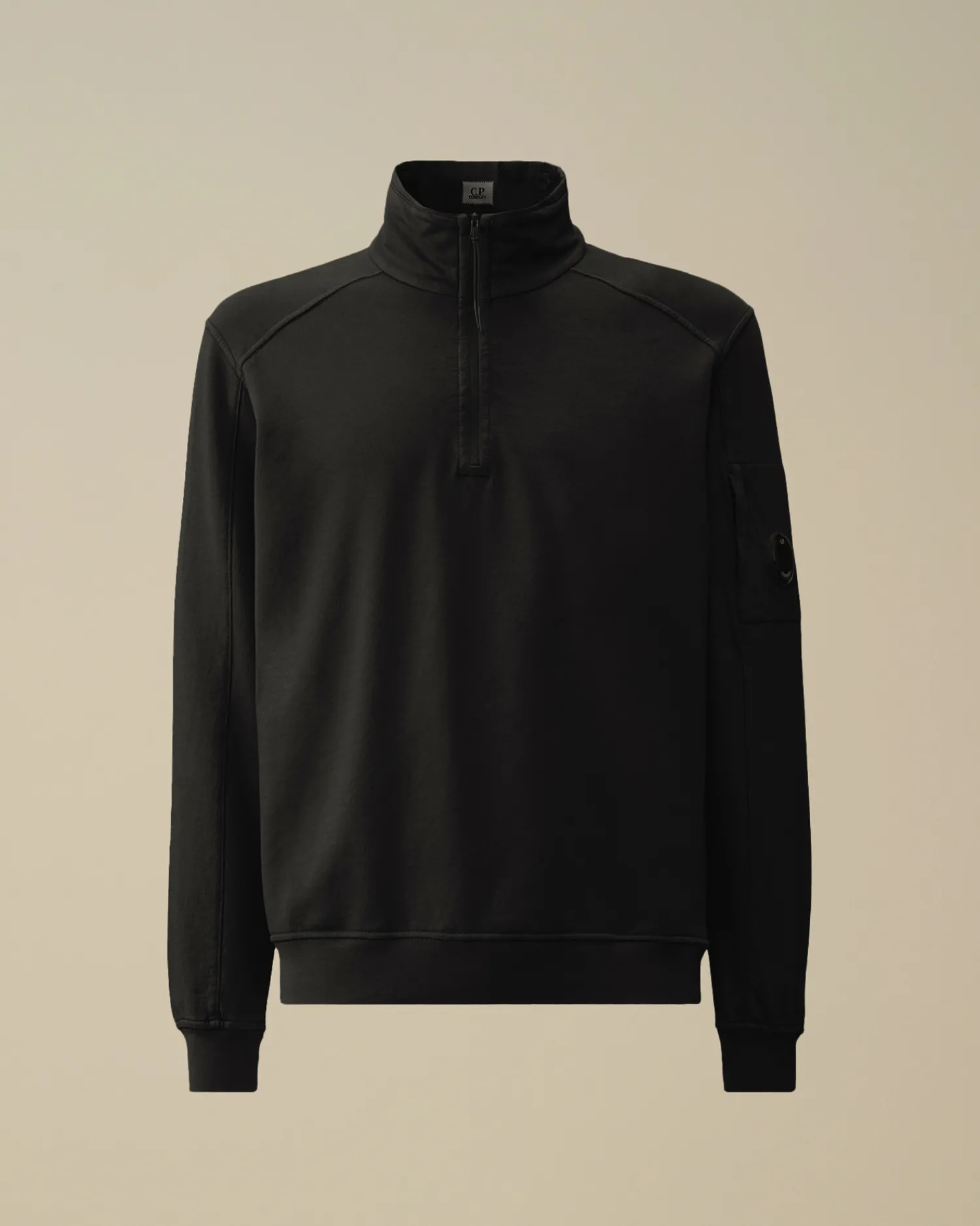 C.P. Company Felpe>Light Fleece Half Zipped Sweatshirt Black