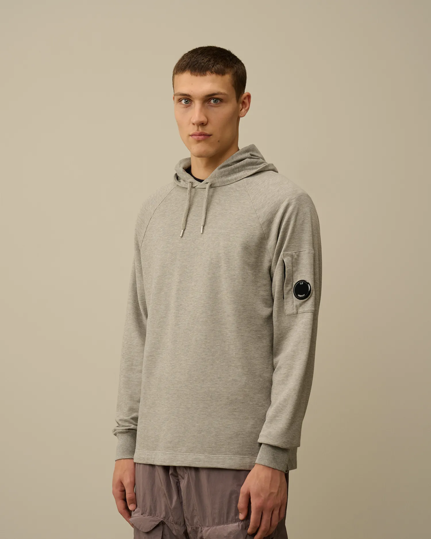 C.P. Company Felpe>Light Fleece Hooded Sweatshirt Greystone Melange