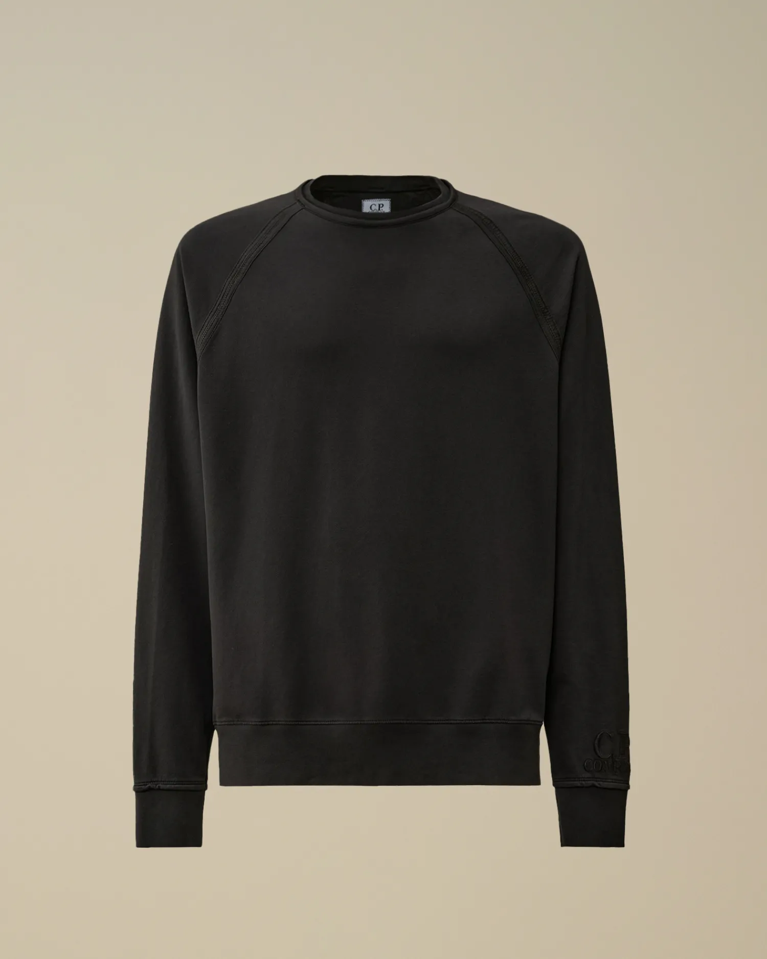 C.P. Company Felpe>Light Fleece Logo Crew Neck Sweatshirt Black