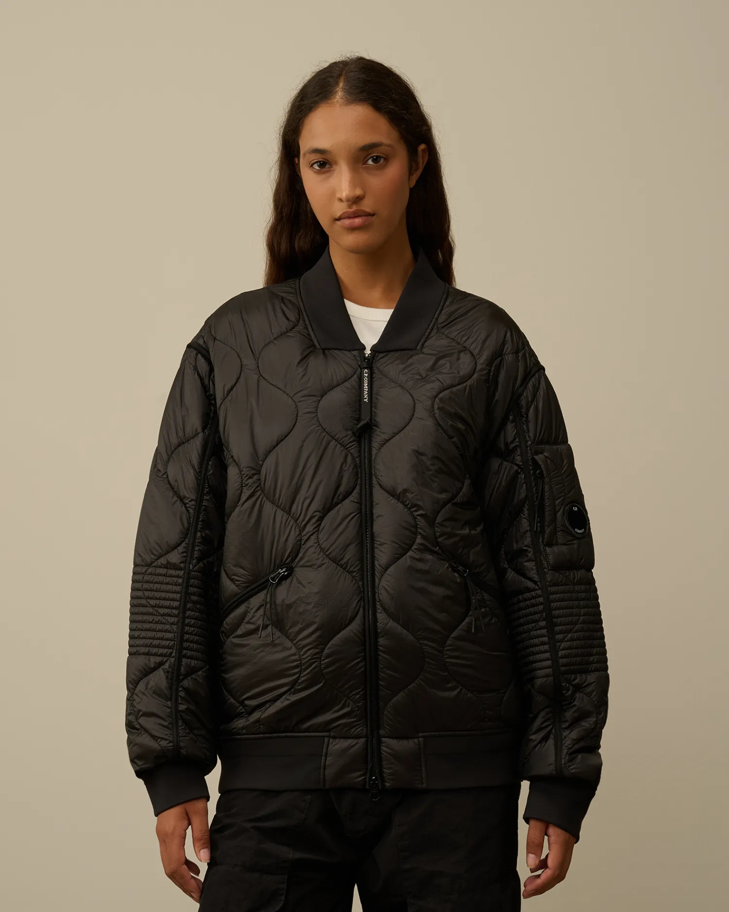 C.P. Company Giacche>Liner Padded Bomber Jacket Black