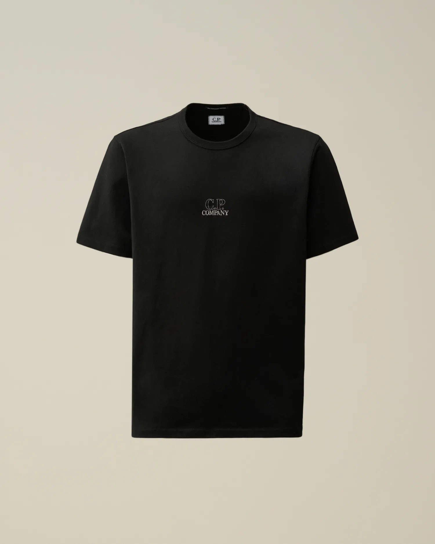 C.P. Company T-shirts & Polo>Mercerized 30/2 Jersey Twisted Logo Graphic T-Shirt Black