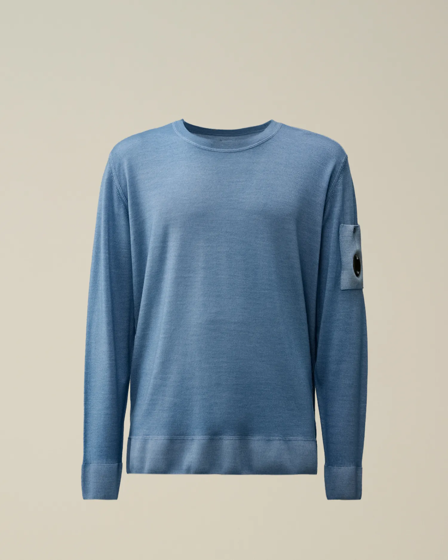 C.P. Company Maglieria>Merino Wool Fast Dyed Crew Neck Knit Flint Stone – Blue