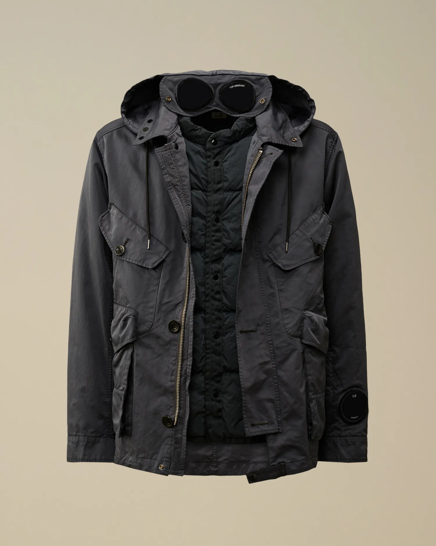 C.P. Company Giacche>Micro Kei Mille Jacket Black Sand