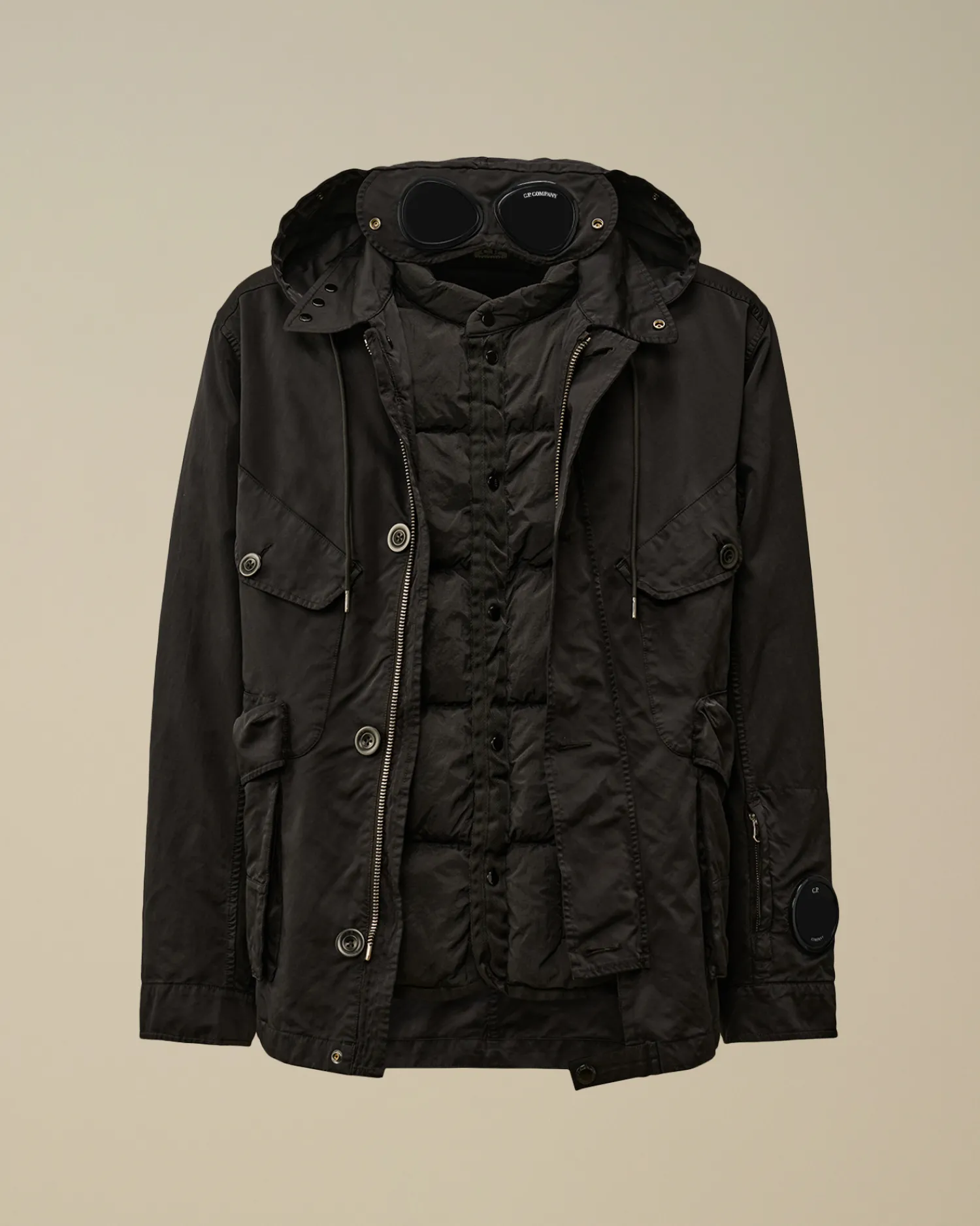 C.P. Company Giacche>Micro Kei Mille Jacket Black