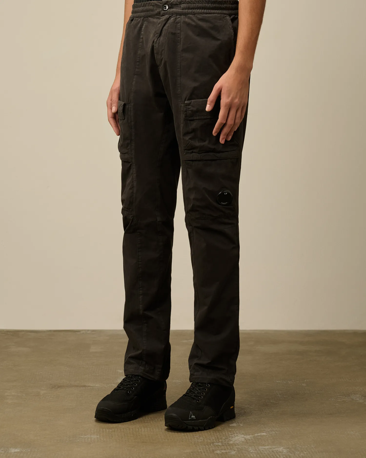 C.P. Company Pantaloni>Microreps Regular Cargo Pants Black Sand