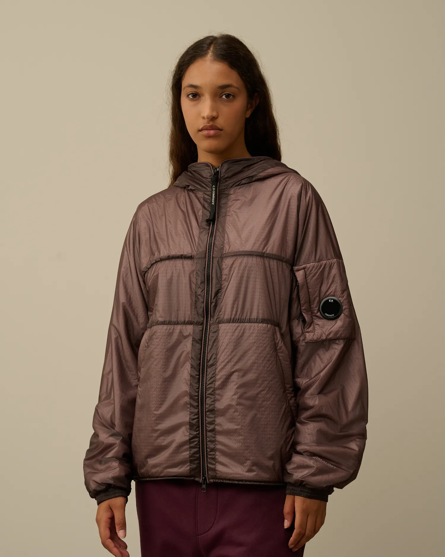 C.P. Company Giacche>Nada Shell Hooded Jacket Purple Dove