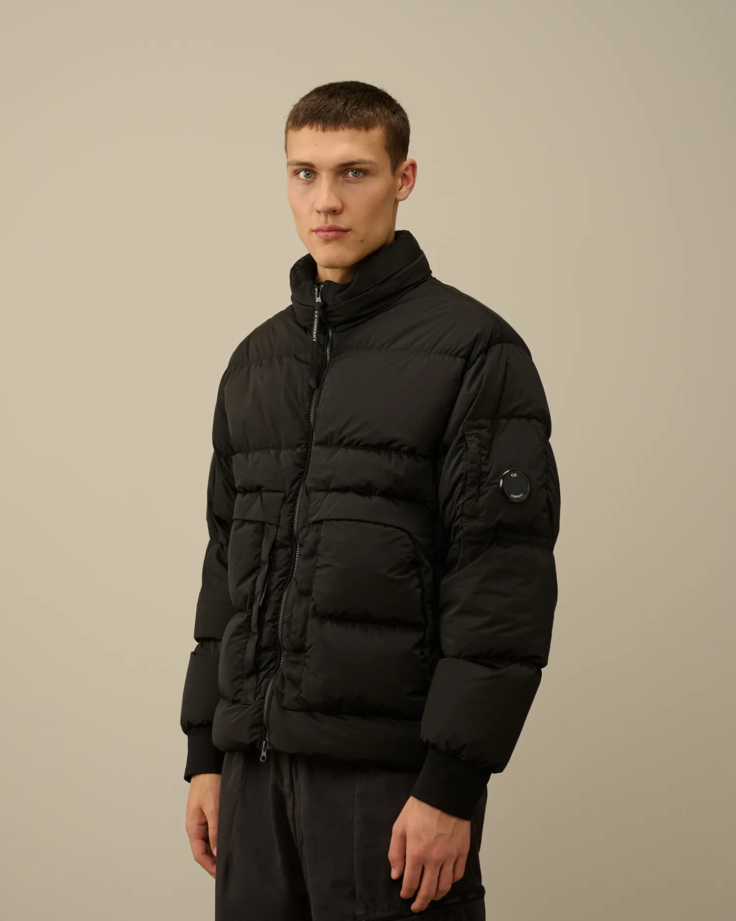 C.P. Company Giacche>Nycra-R Short Down Jacket Black