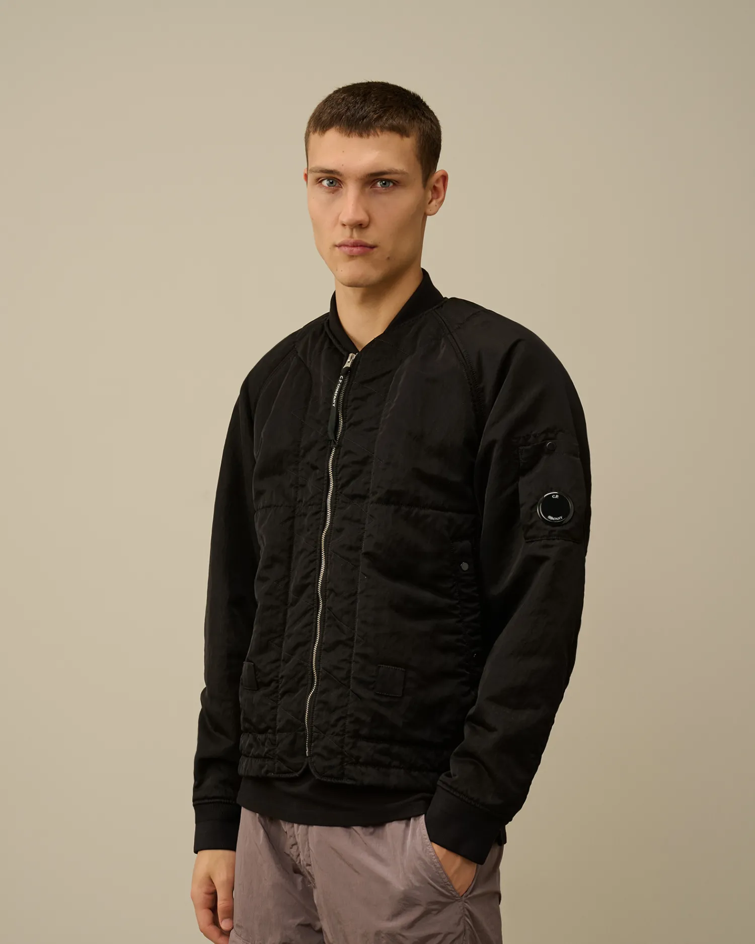 C.P. Company Giacche>Nylon B Lined Bomber Jacket Black