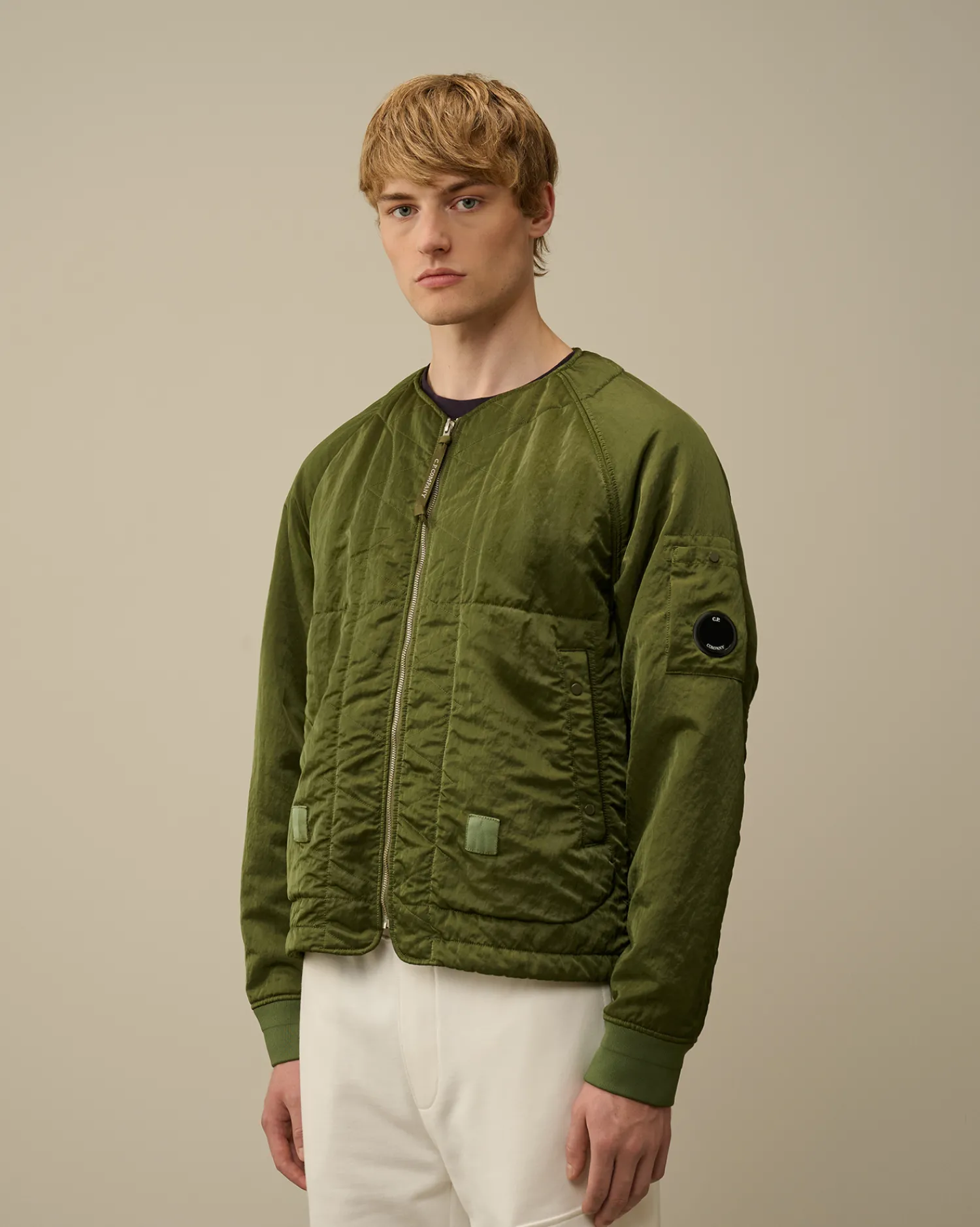 C.P. Company Giacche>Nylon B Lined Bomber Jacket Cypress – Green