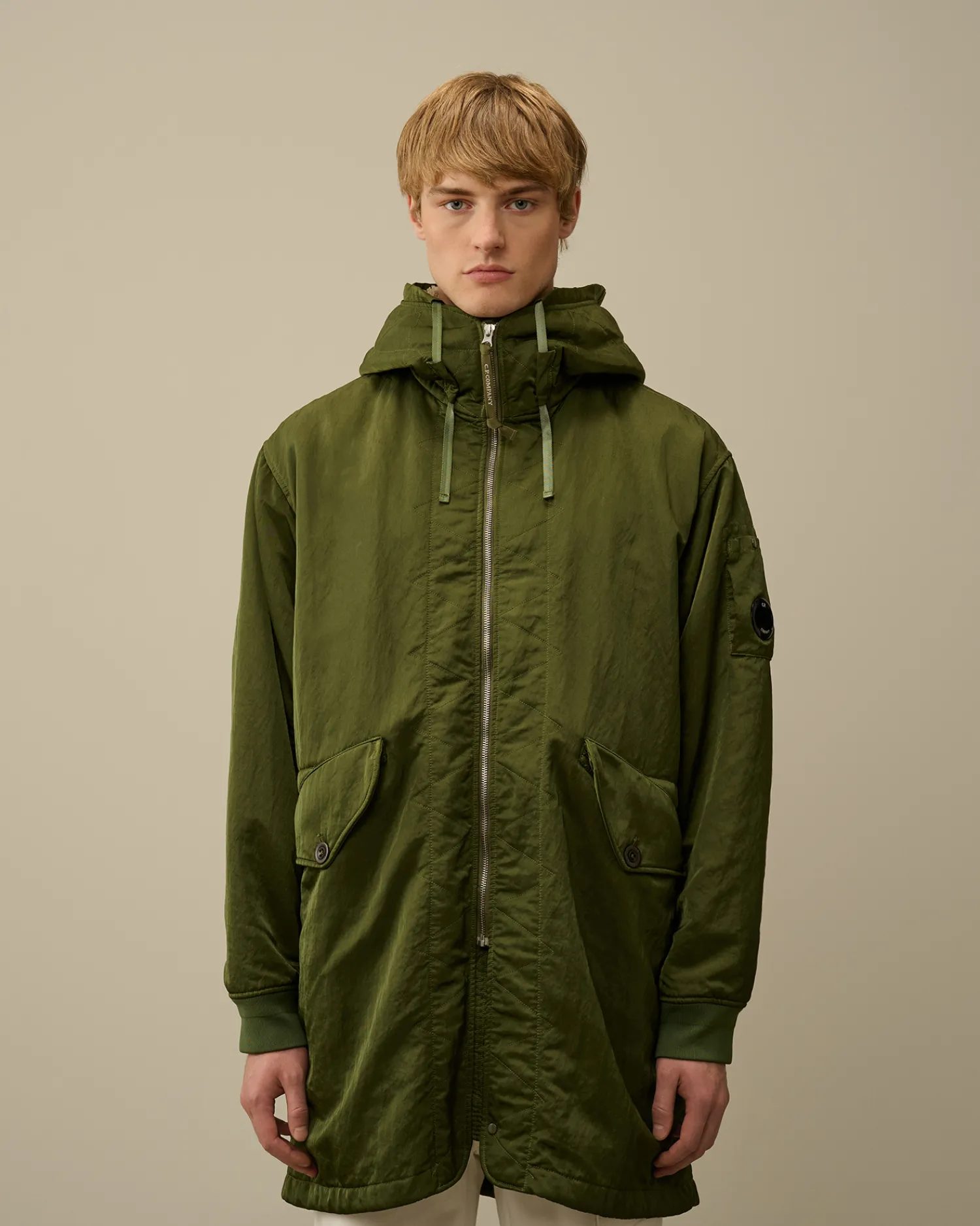 C.P. Company Giacche>Nylon B Lined Hooded Parka Cypress – Green