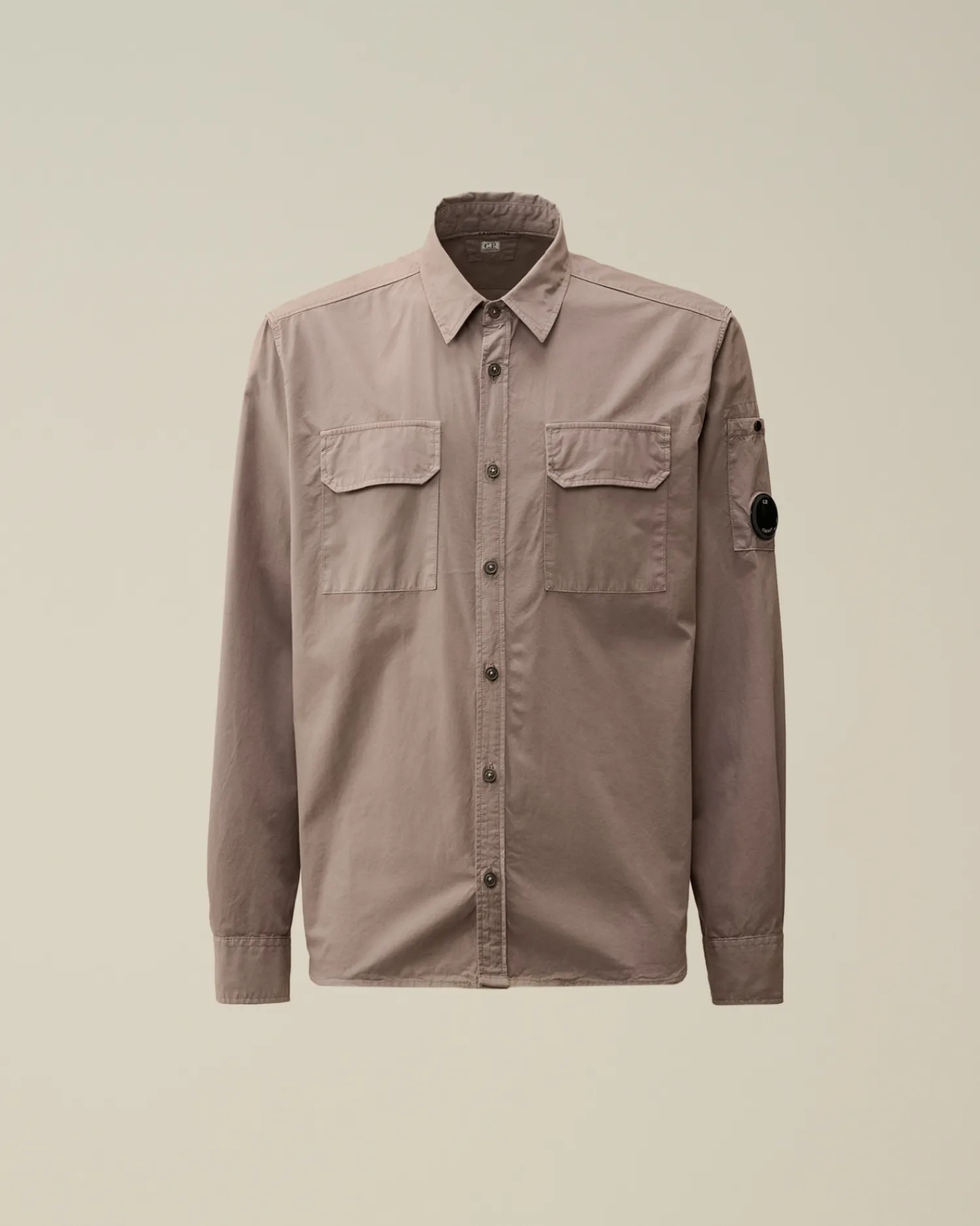 C.P. Company Camicie>Organic Gabardine Buttoned Lens Shirt Purple Dove