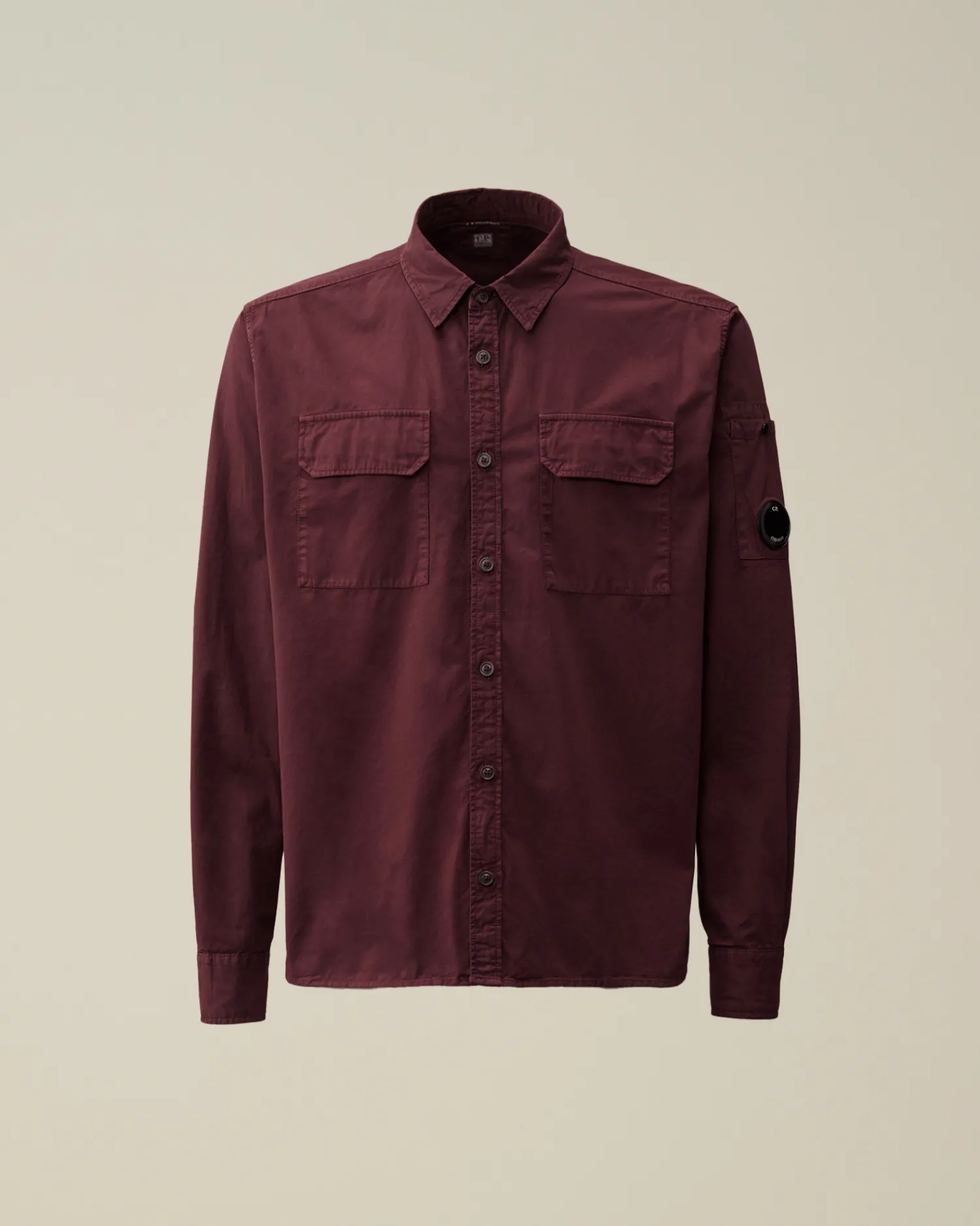 C.P. Company Camicie>Organic Gabardine Buttoned Lens Shirt Potent Purple