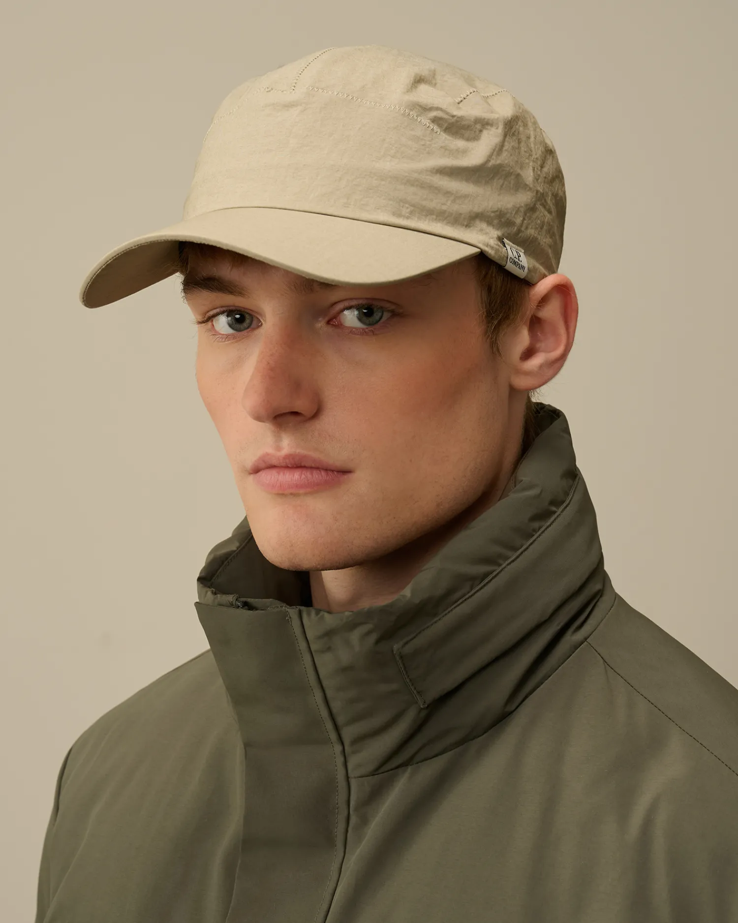 C.P. Company Cappelli>Plain Paper Touch Cap Vintage Khaki – Beige