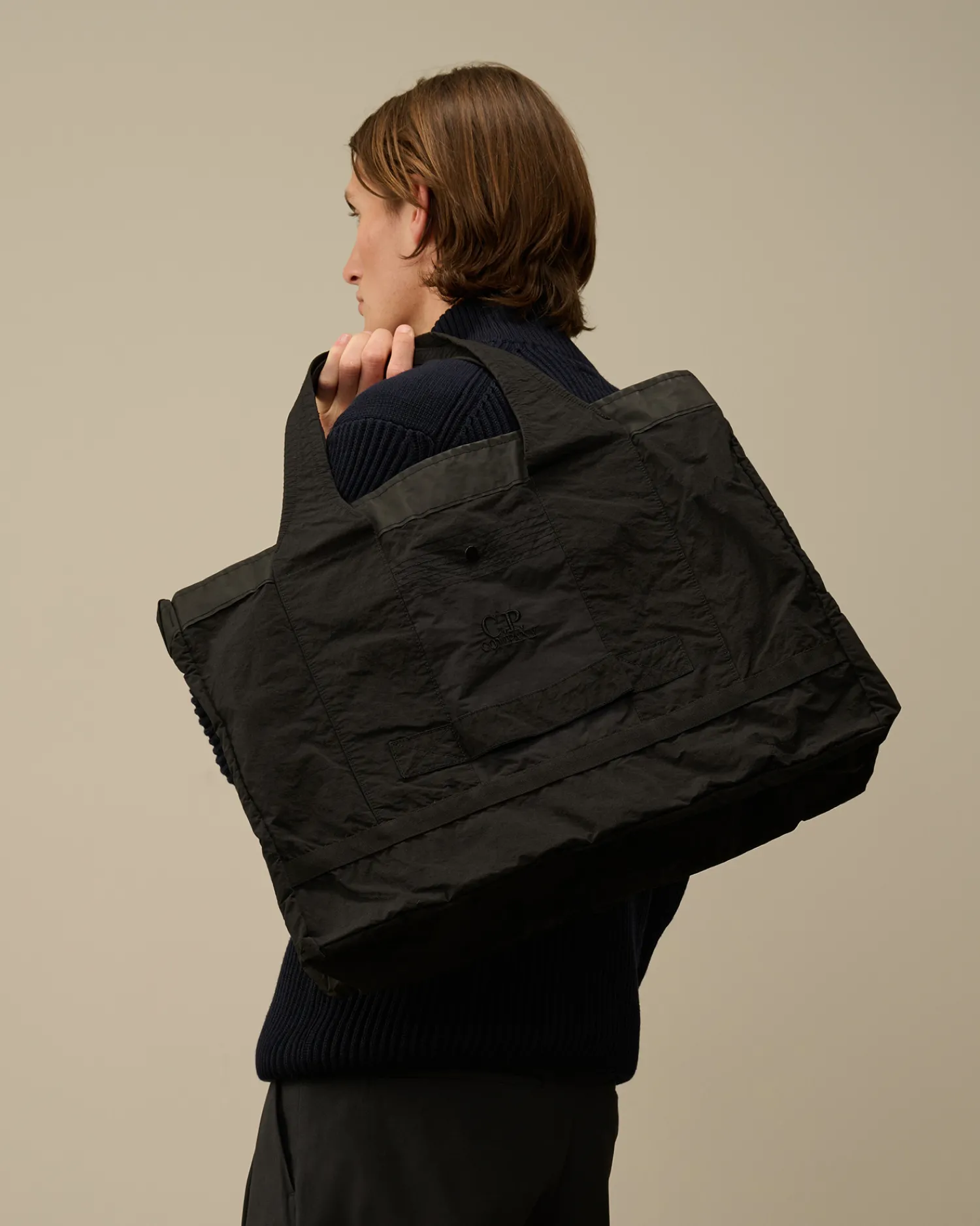 C.P. Company Zaini & Marsupi>Plain Paper Touch Duffel Bag Black