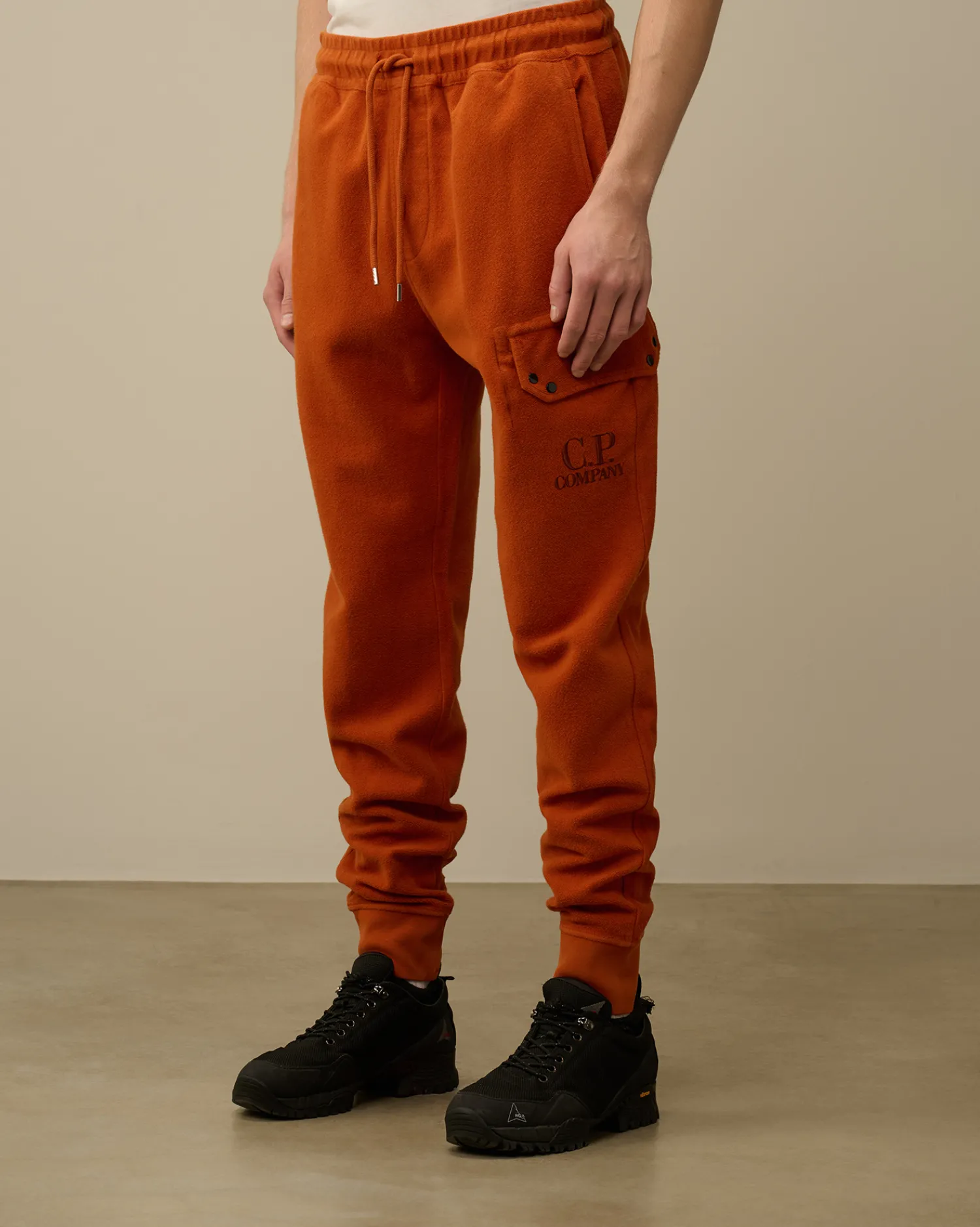 C.P. Company Tute & Shorts>Reverse Brushed & Emerized Diagonal Fleece Sweatpants Bombay Brown