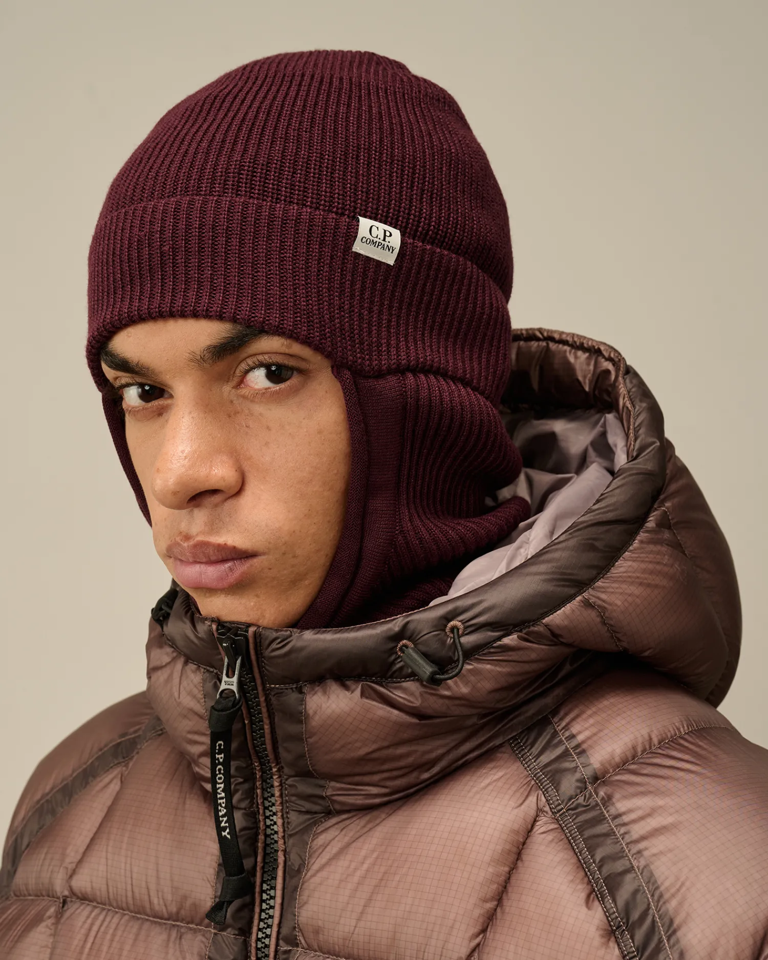 C.P. Company Cappelli>Re-Wool Beanie Balaclava Potent Purple