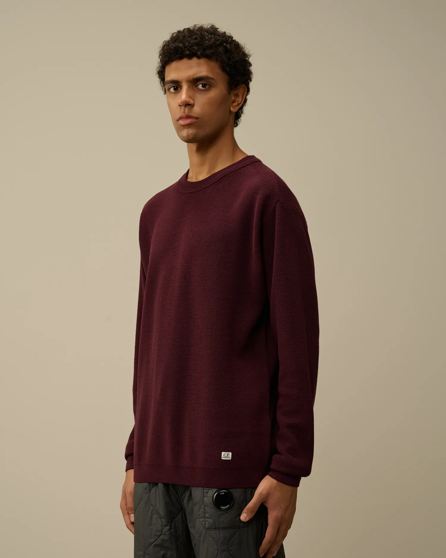 C.P. Company Maglieria>Re-Wool Crewneck Knit Potent Purple