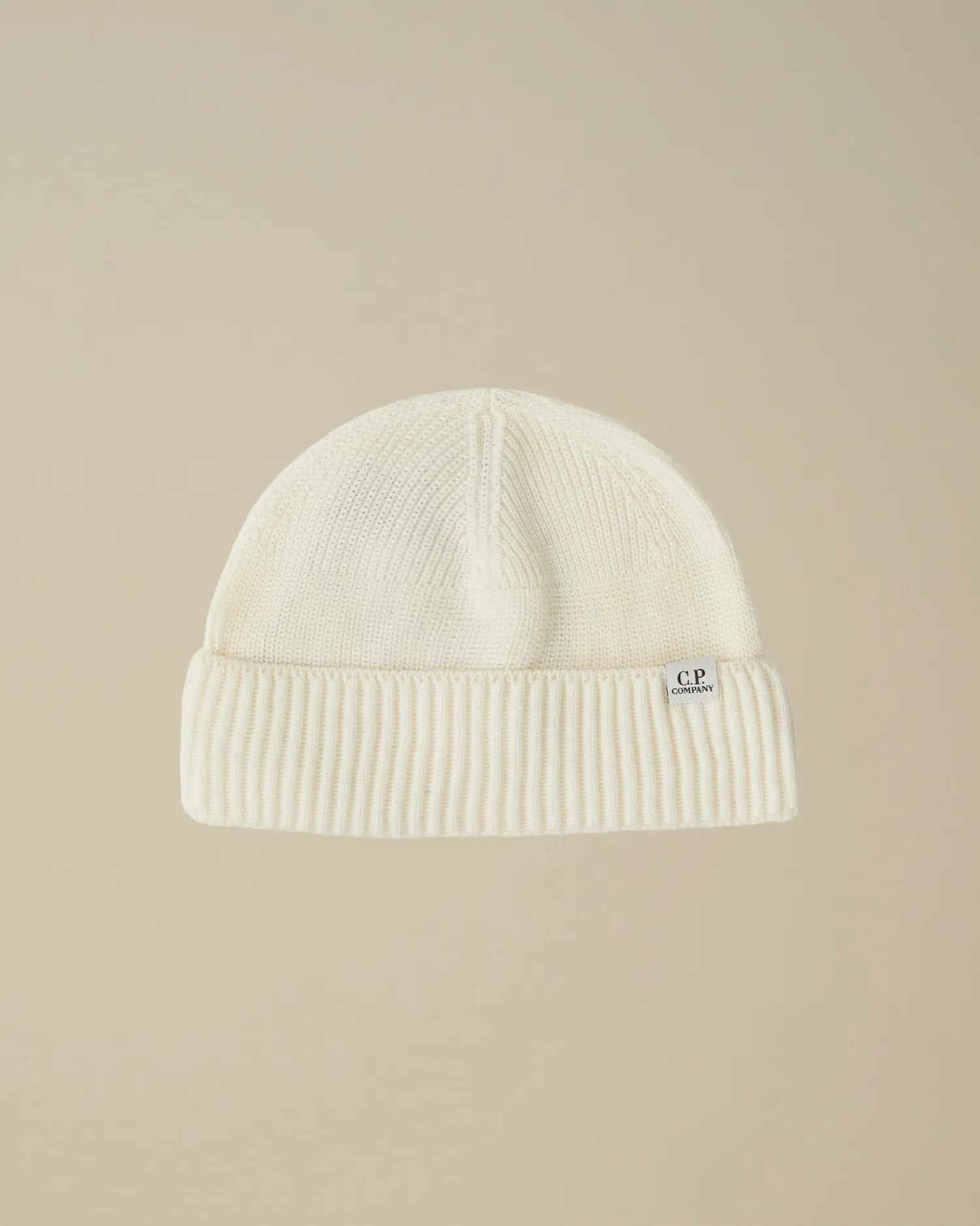 C.P. Company Cappelli>Re-Wool Fisherman Beanie Gauze White