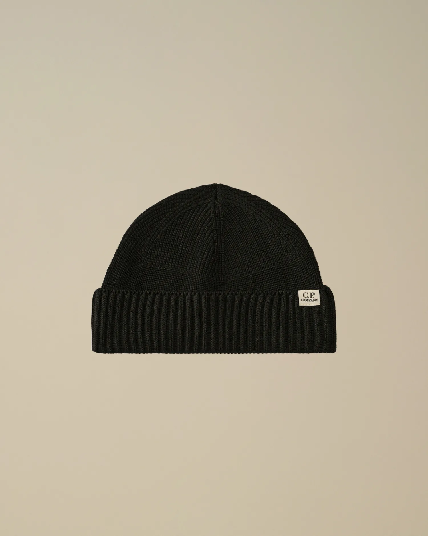 C.P. Company Cappelli>Re-Wool Fisherman Beanie Black