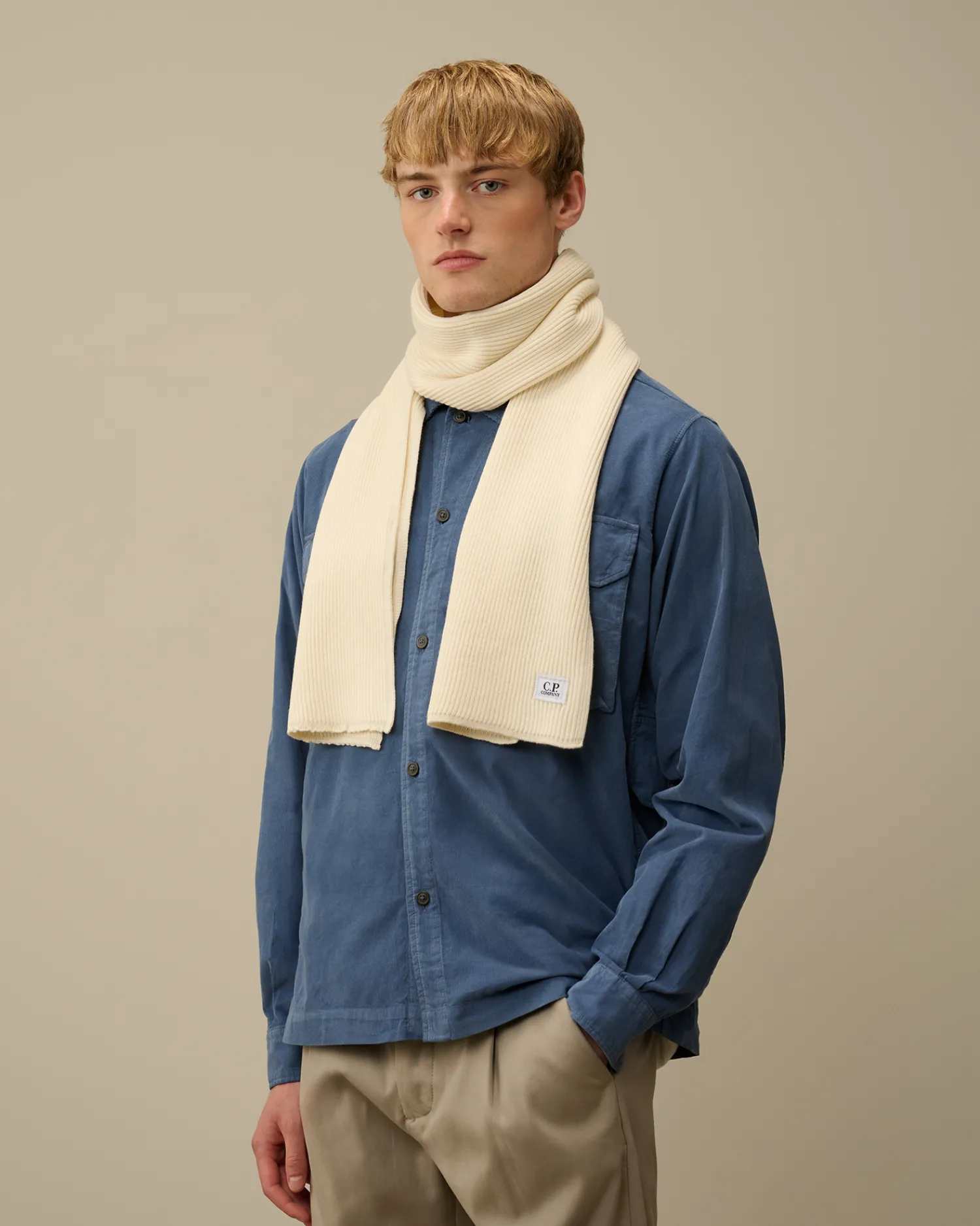 C.P. Company Altri Accessori>Re-Wool Knit Scarf Gauze White