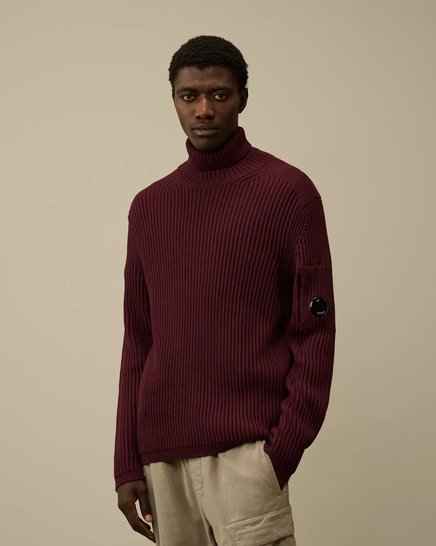 C.P. Company Maglieria>Re-Wool Turtleneck Knit Potent Purple