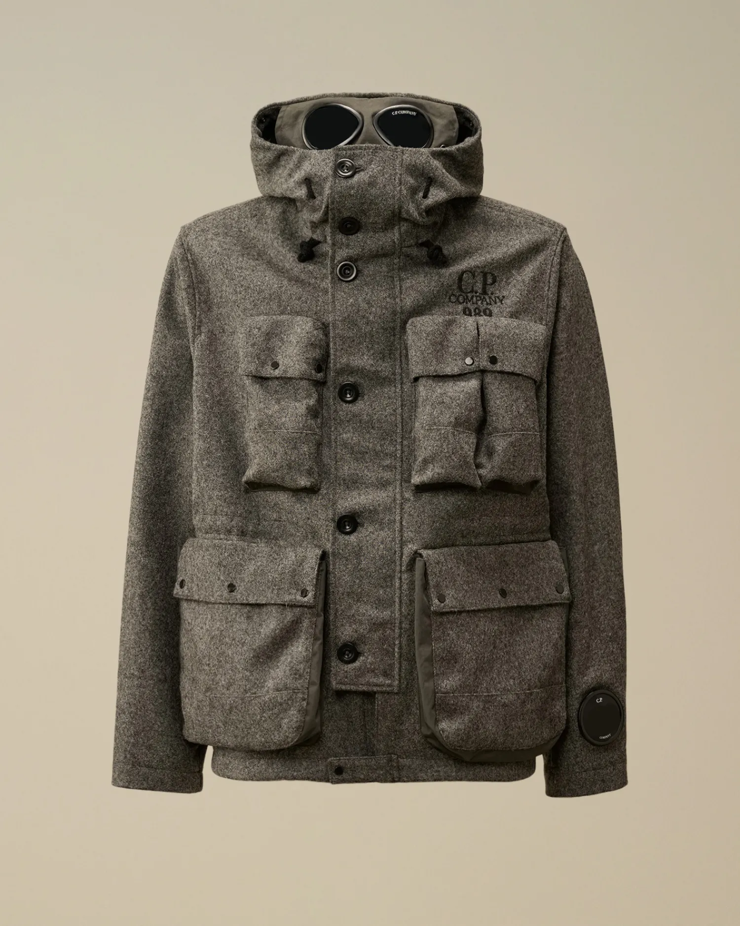 C.P. Company Giacche>Shetland Twill Mille Jacket Anthracite Melange – Grey