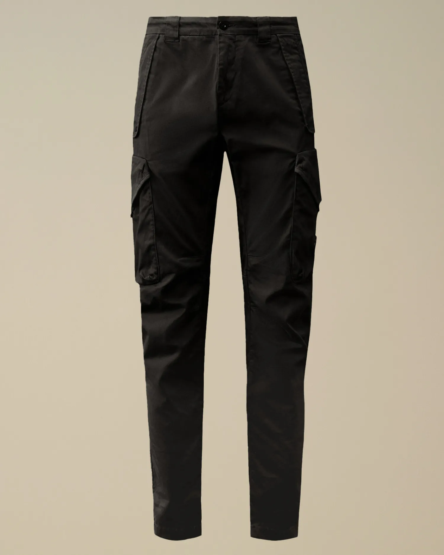 C.P. Company Pantaloni>Stretch Sateen Ergonomic Lens Cargo Pants Black