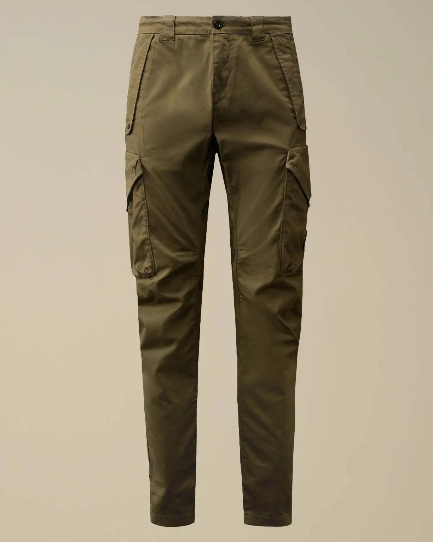 C.P. Company Pantaloni>Stretch Sateen Ergonomic Lens Cargo Pants Ivy Green