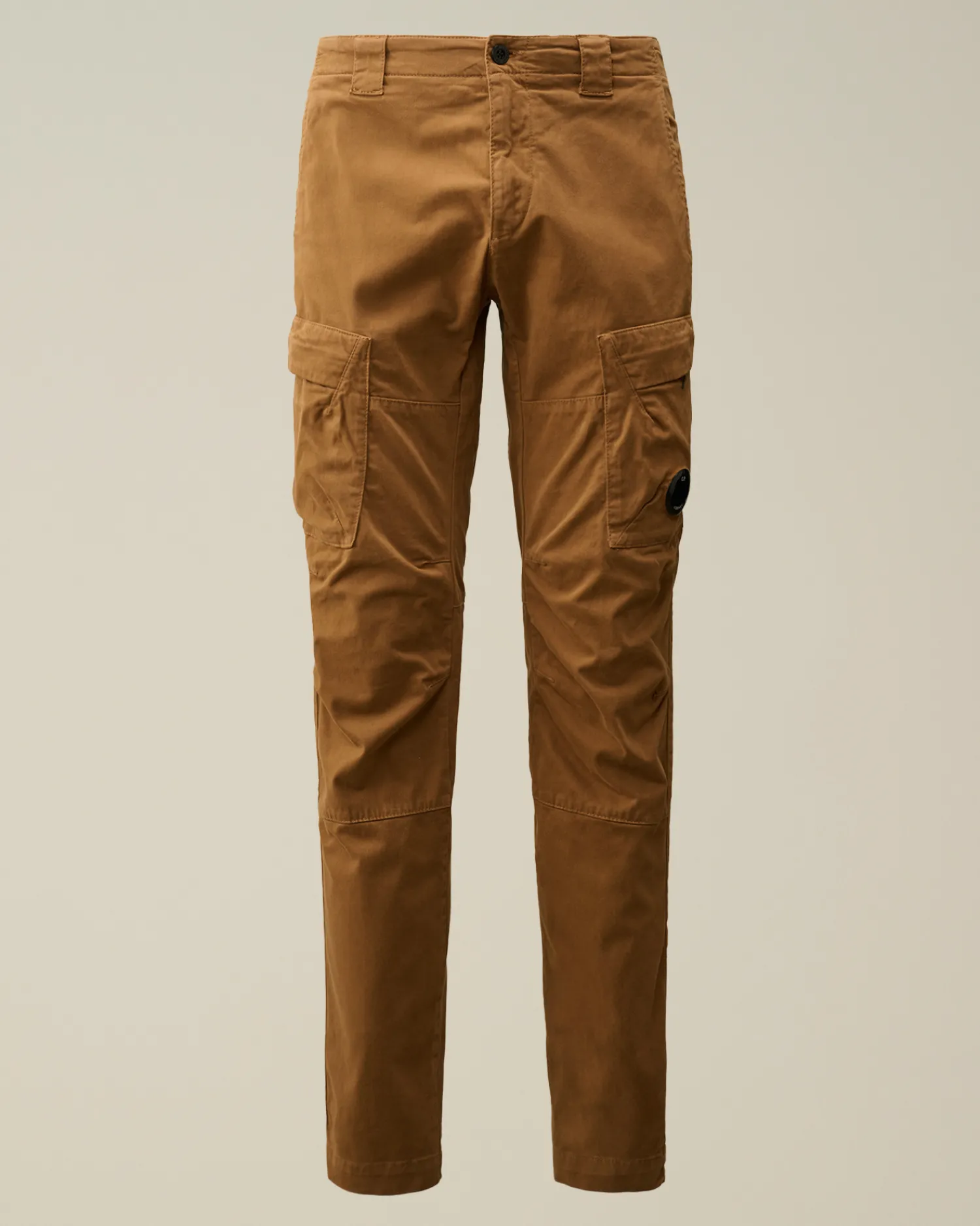 C.P. Company Pantaloni>Stretch Sateen Ergonomic Lens Cargo Pants Toffee – Beige