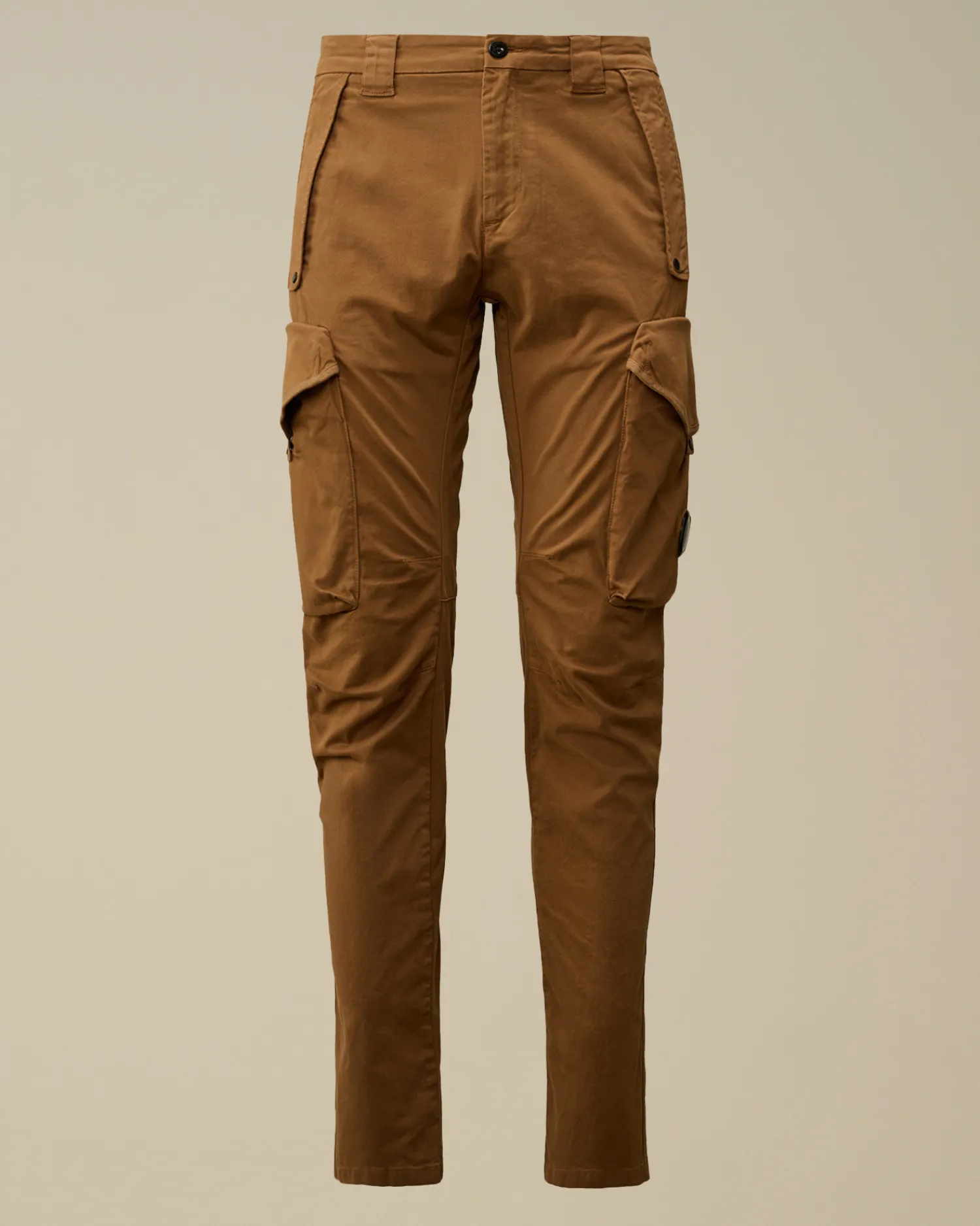 C.P. Company Pantaloni>Stretch Sateen Ergonomic Lens Cargo Pants Toffee – Beige