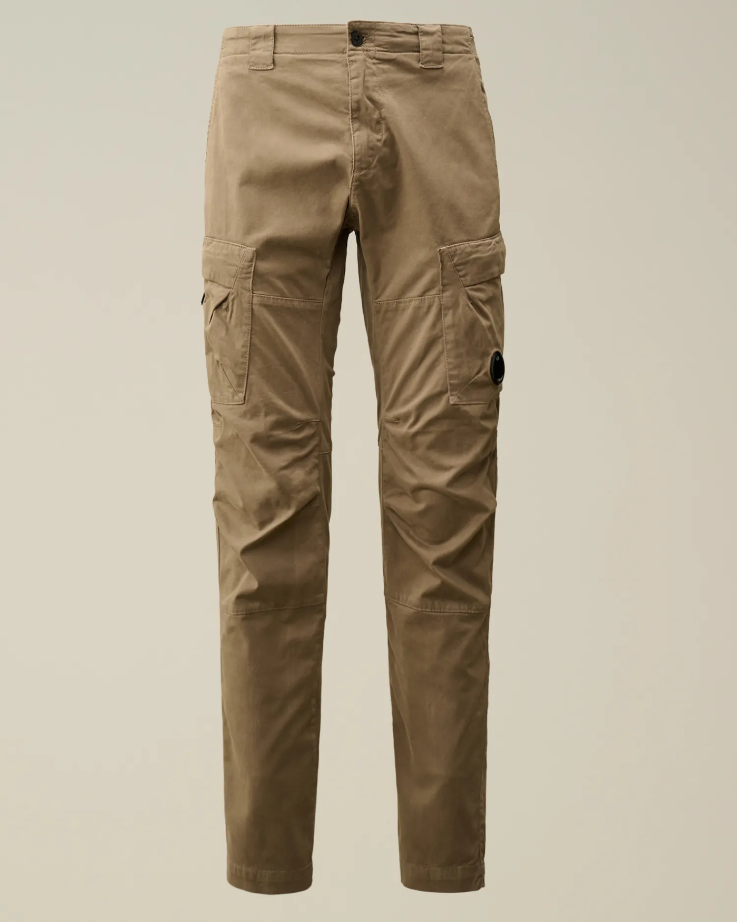 C.P. Company Pantaloni>Stretch Sateen Ergonomic Lens Cargo Pants Walnut – Beige