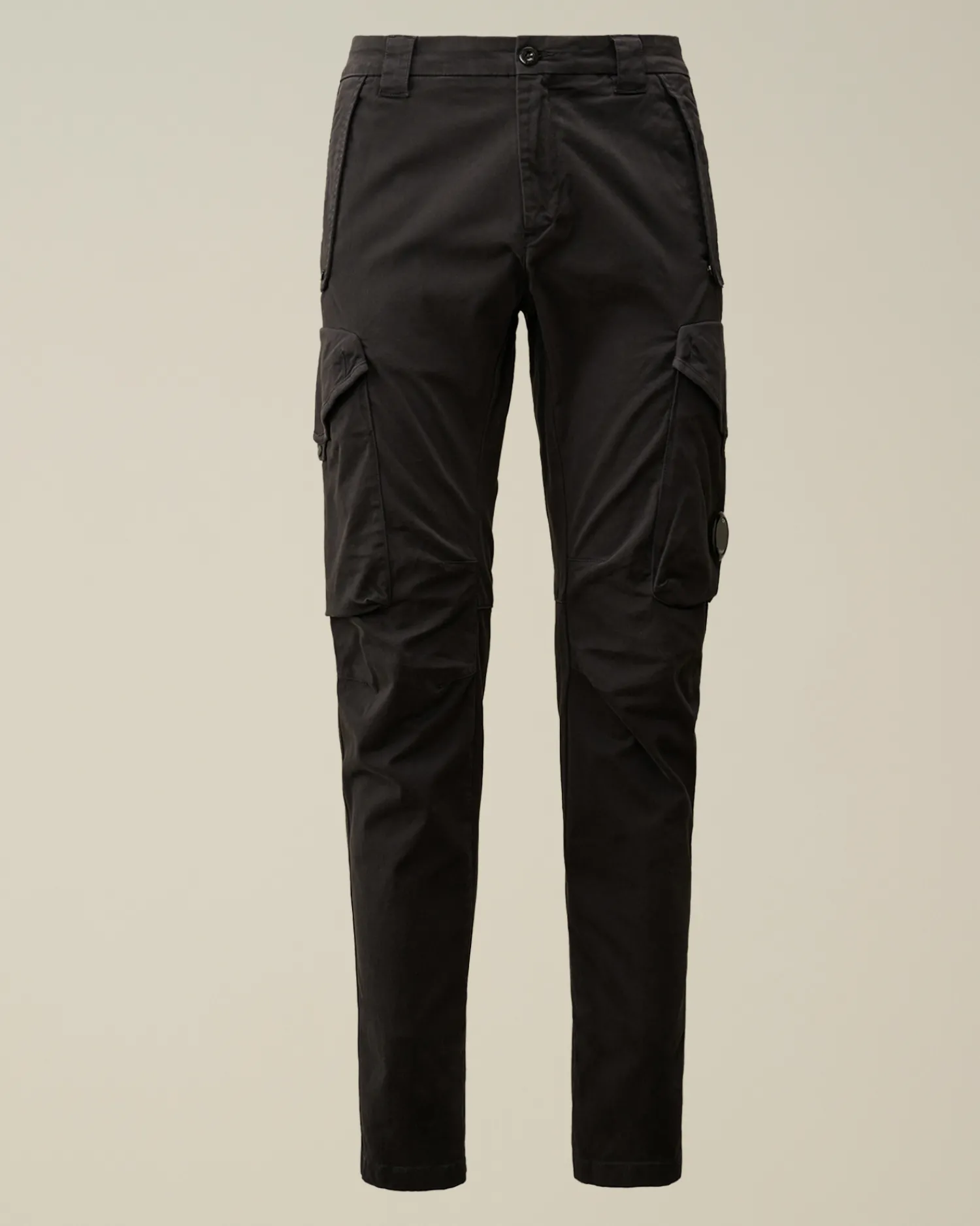 C.P. Company Pantaloni>Stretch Sateen Ergonomic Lens Cargo Pants Black Sand