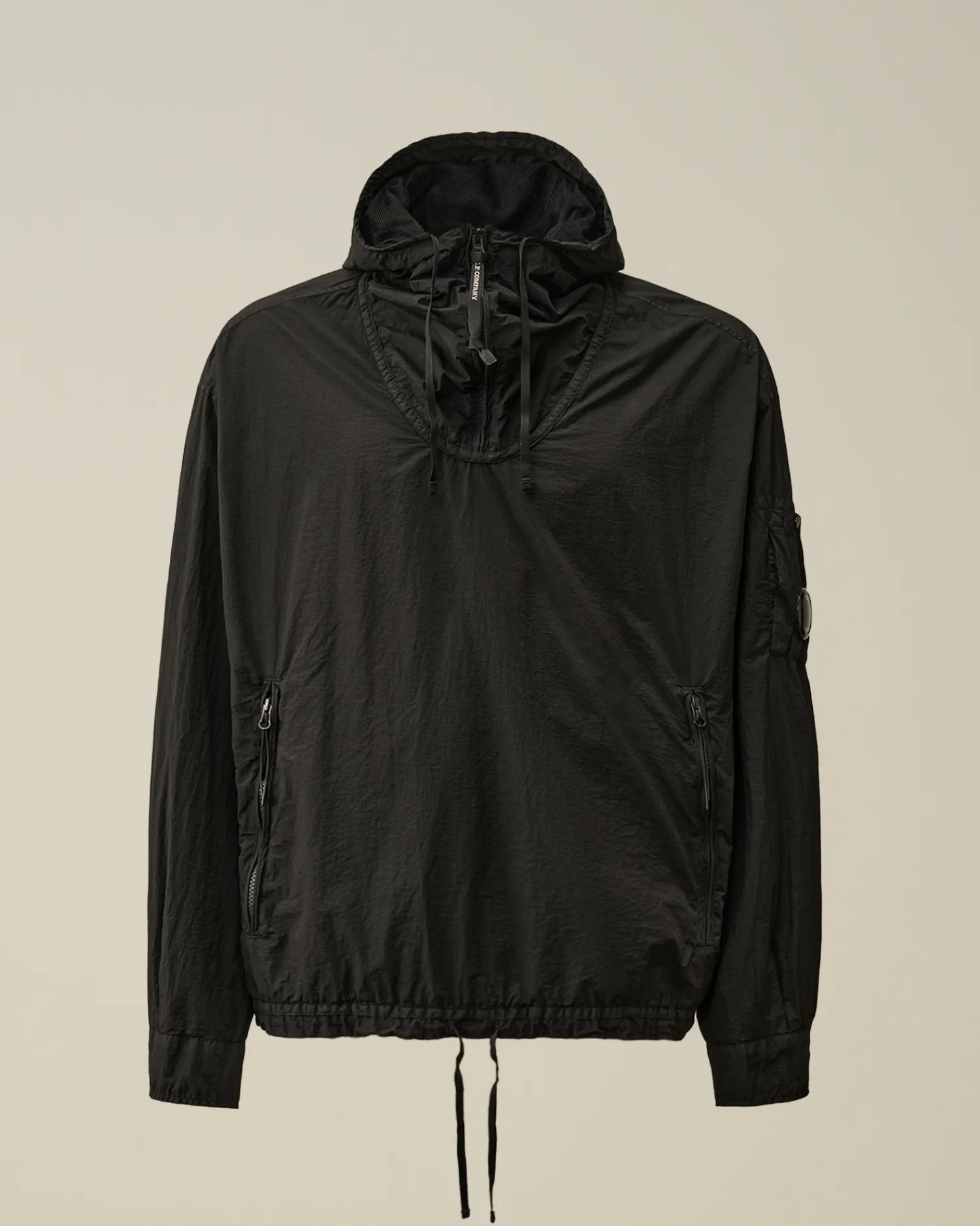 C.P. Company Overshirt>Taylon-L Half Zipped Hooded Overshirt Black