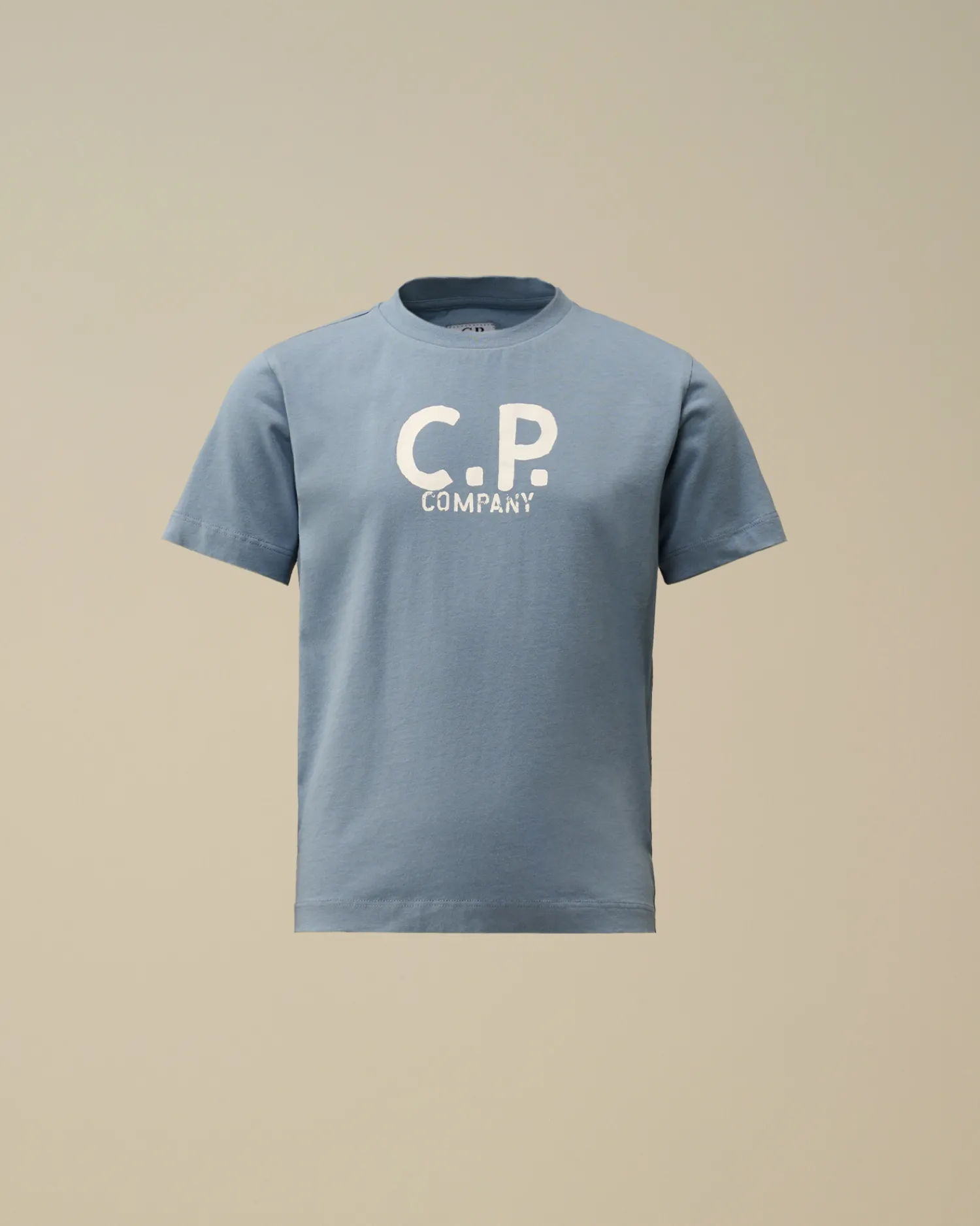 C.P. Company Abbigliamento 4-8 Anni>U16 Cotton Jersey 30/1 Printed Logo T-Shirt Flint Stone – Blue