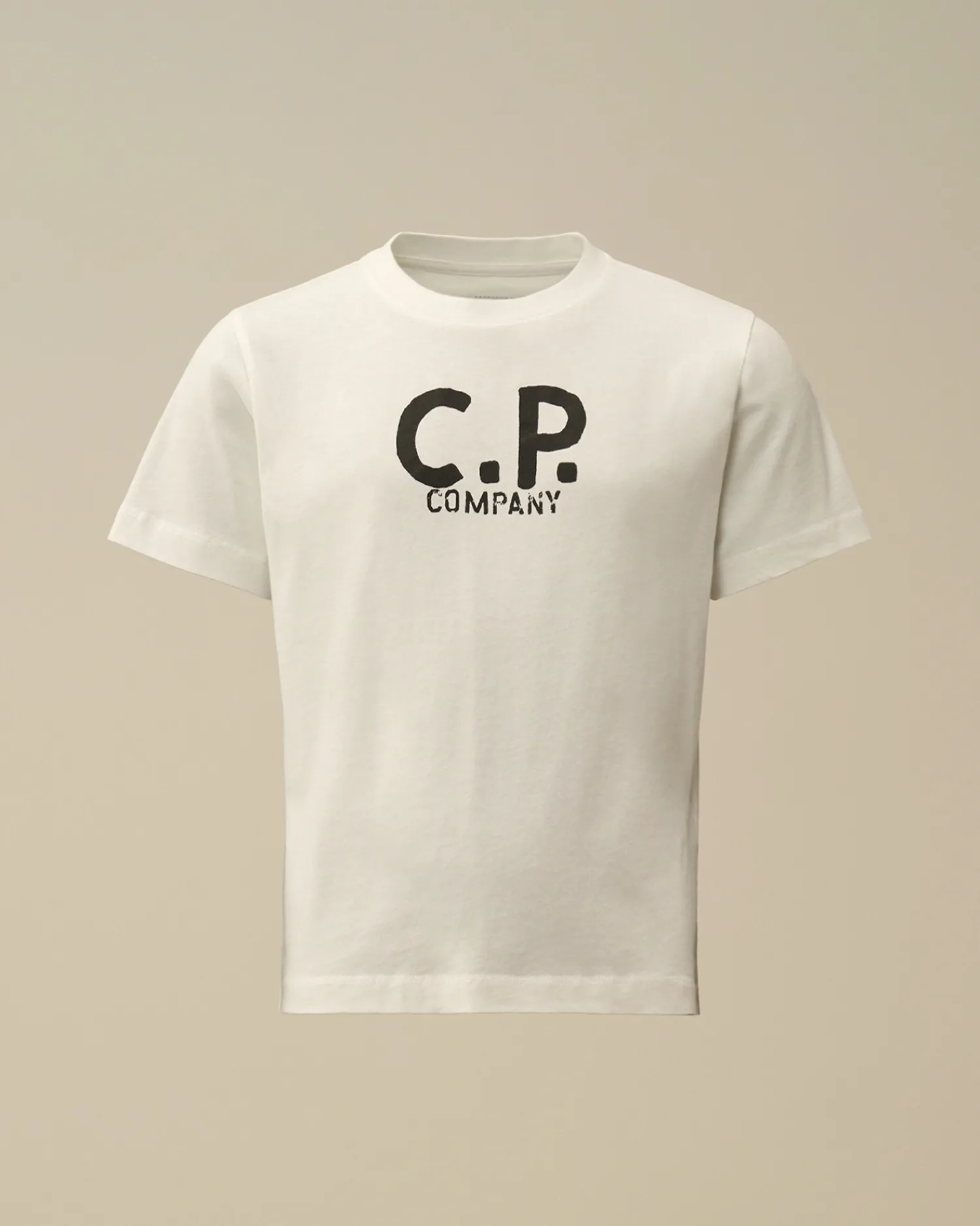 C.P. Company Abbigliamento 10-14 Anni>U16 Cotton Jersey 30/1 Printed Logo T-Shirt Gauze White