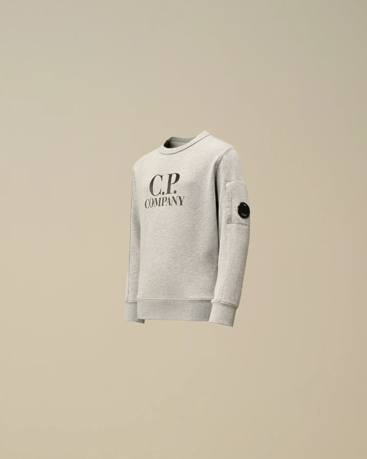 C.P. Company Abbigliamento 2-3 Anni>U16 Diagonal Fleece Logo Crew Neck Sweatshirt Grey Melange