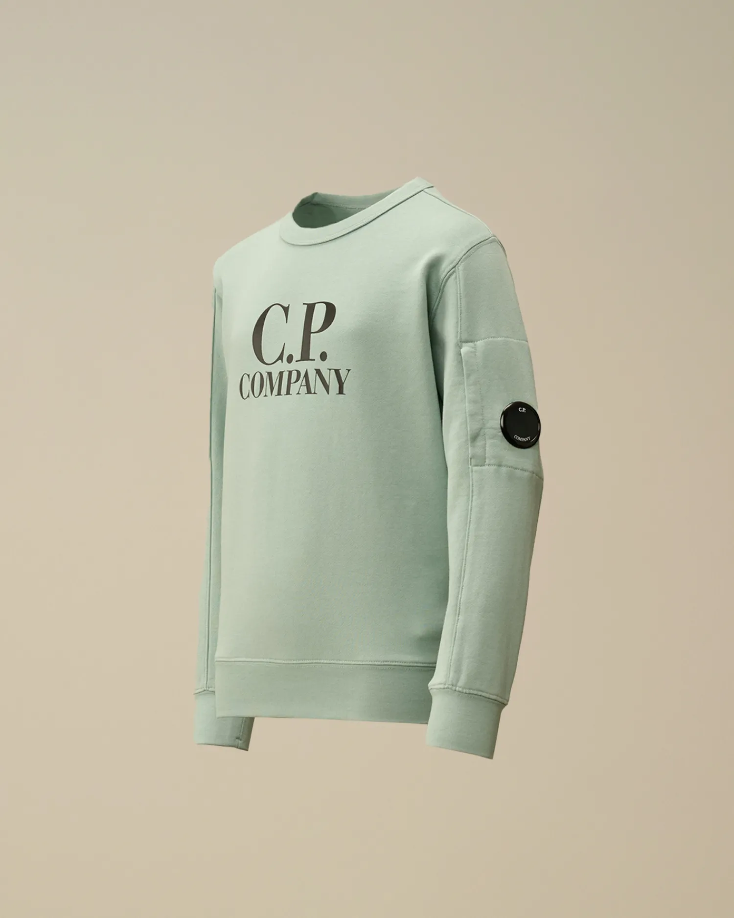 C.P. Company Abbigliamento 10-14 Anni>U16 Diagonal Fleece Logo Crew Neck Sweatshirt Chinois Green