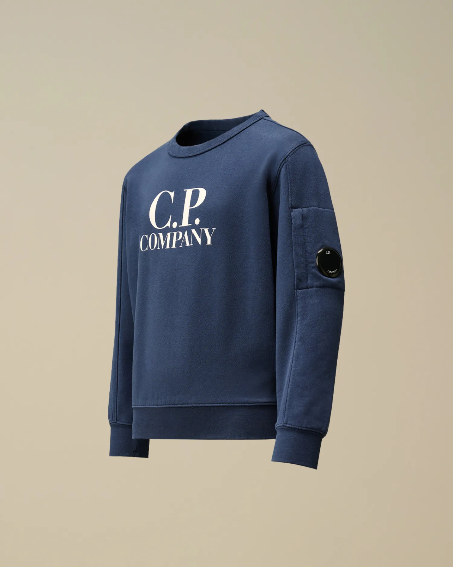 C.P. Company Abbigliamento 10-14 Anni>U16 Diagonal Fleece Logo Crew Neck Sweatshirt Estate Blue