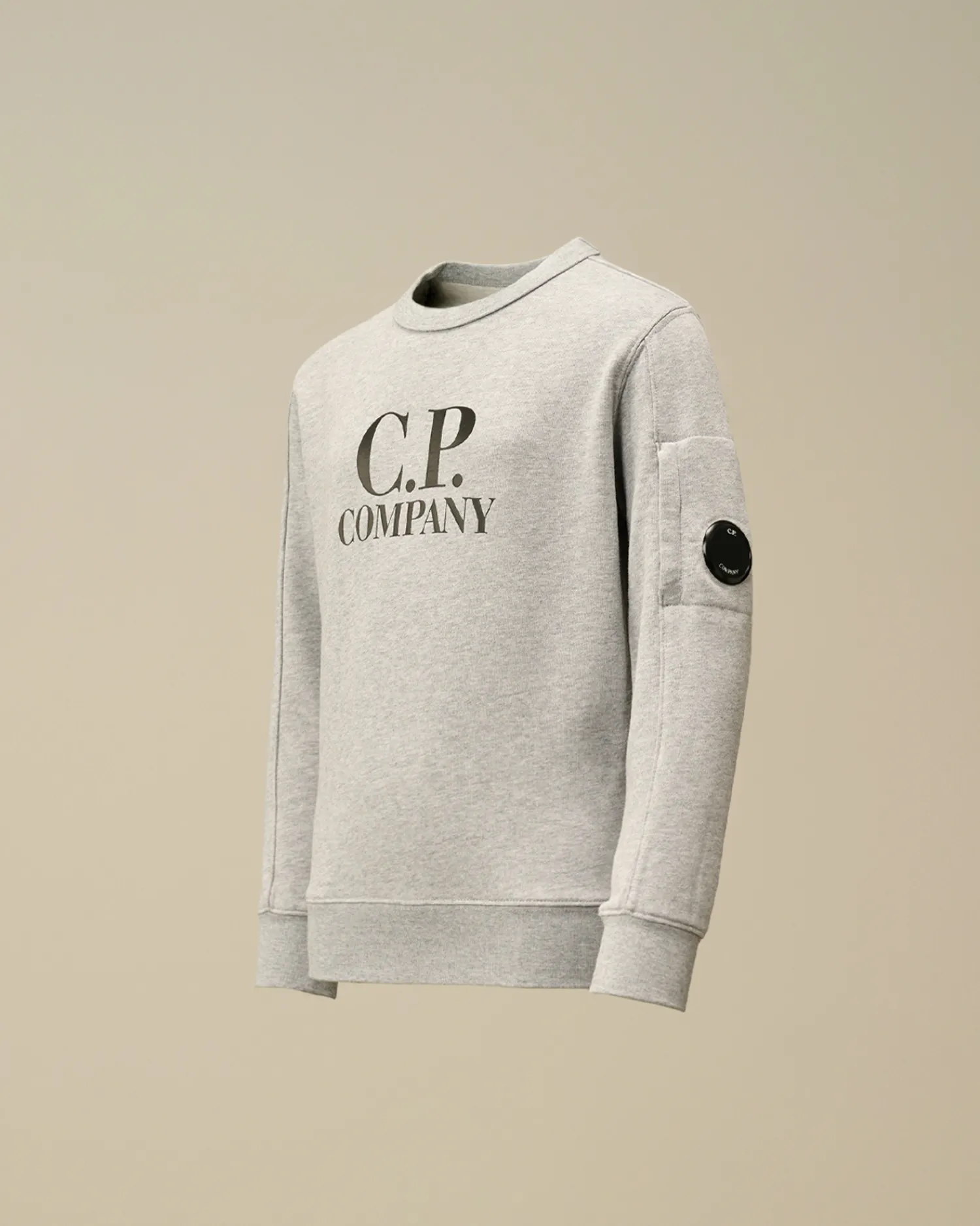 C.P. Company Abbigliamento 10-14 Anni>U16 Diagonal Fleece Logo Crew Neck Sweatshirt Grey Melange