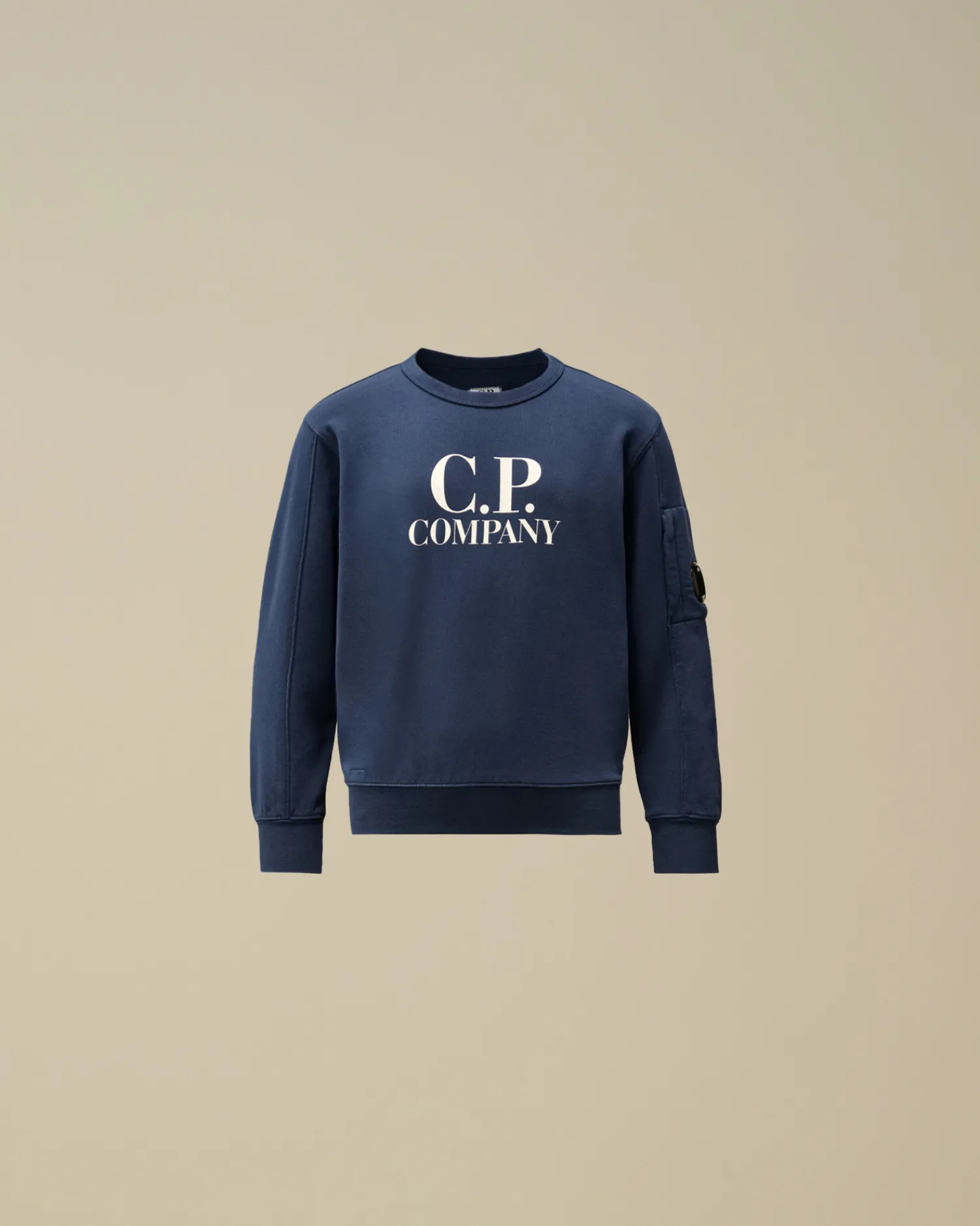 C.P. Company Abbigliamento 2-3 Anni>U16 Diagonal Fleece Logo Crew Neck Sweatshirt Estate Blue