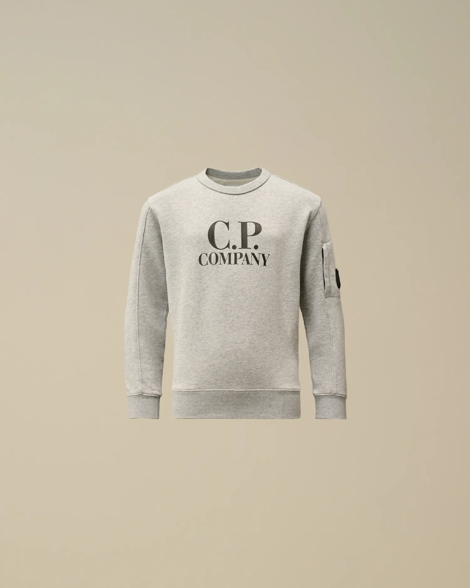 C.P. Company Abbigliamento 2-3 Anni>U16 Diagonal Fleece Logo Crew Neck Sweatshirt Grey Melange