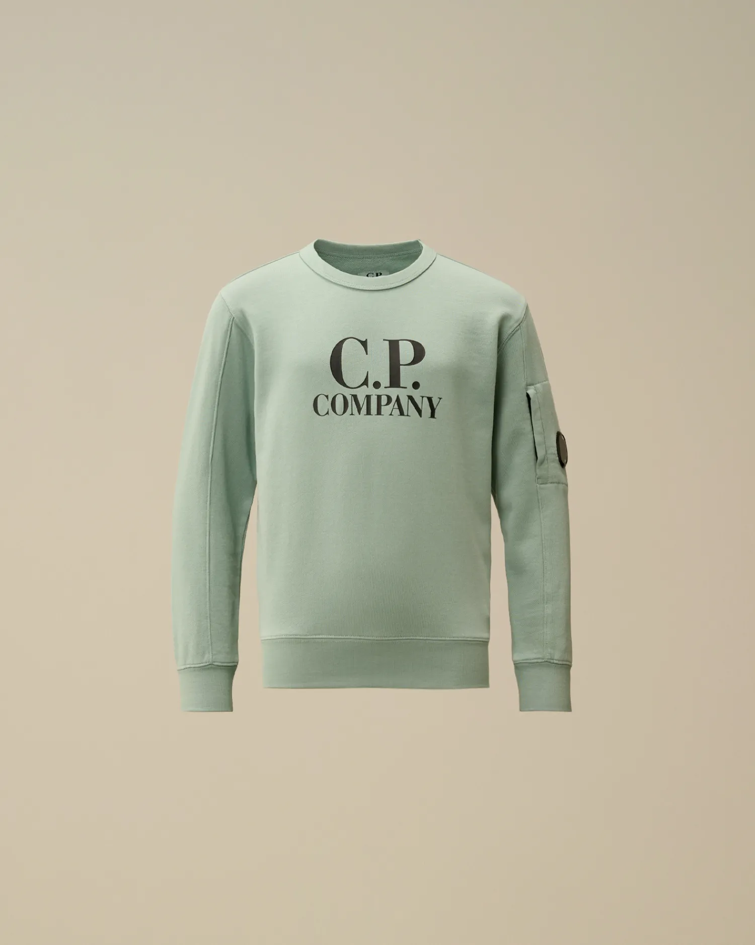 C.P. Company Abbigliamento 4-8 Anni>U16 Diagonal Fleece Logo Crew Neck Sweatshirt Chinois Green