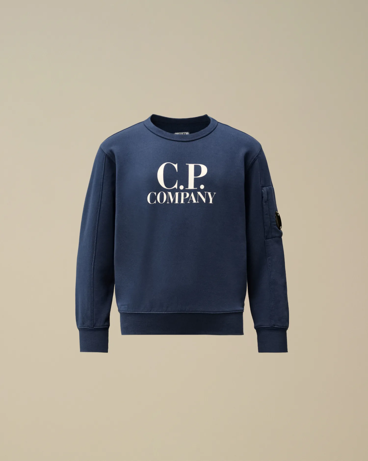 C.P. Company Abbigliamento 4-8 Anni>U16 Diagonal Fleece Logo Crew Neck Sweatshirt Estate Blue