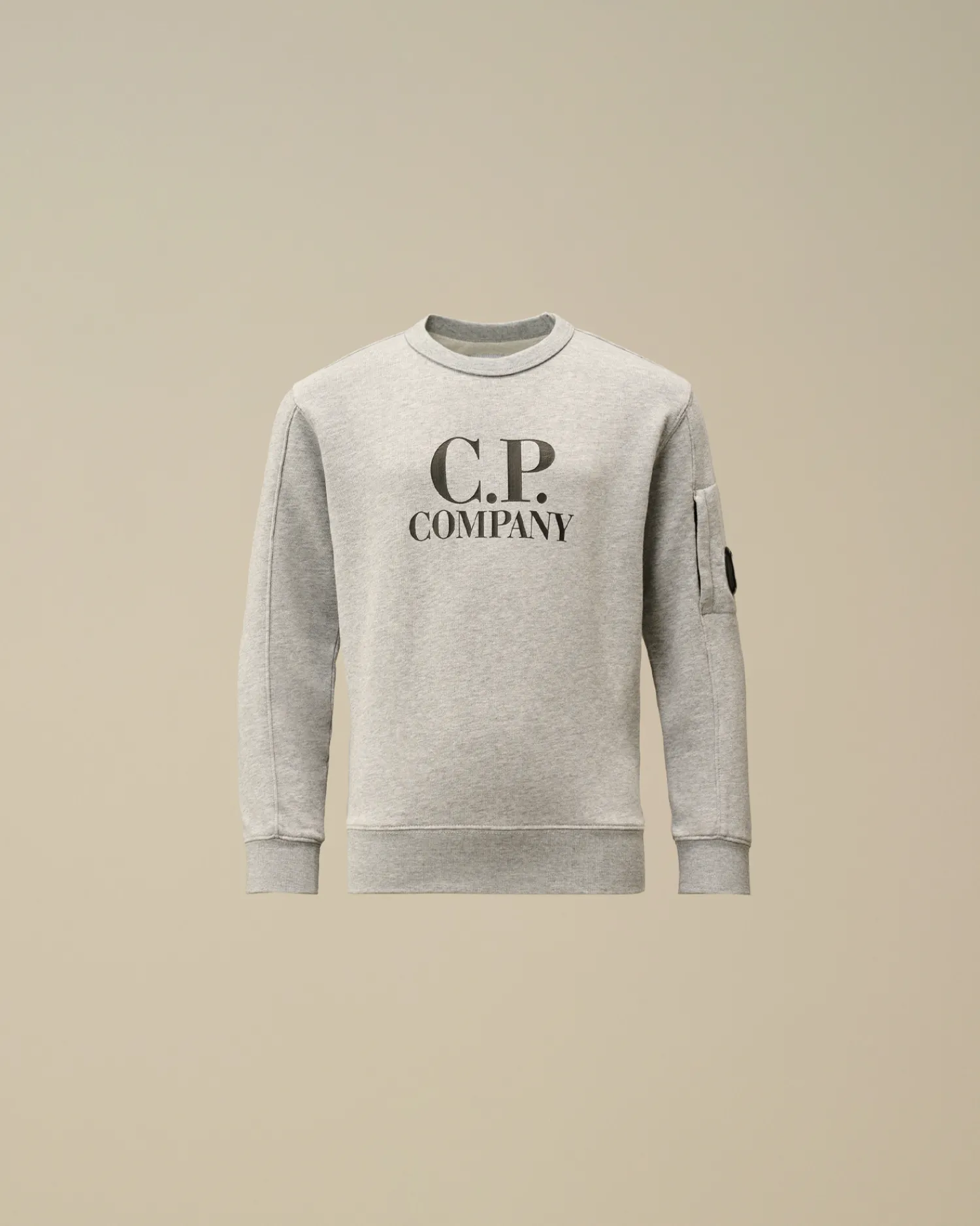 C.P. Company Abbigliamento 4-8 Anni>U16 Diagonal Fleece Logo Crew Neck Sweatshirt Grey Melange